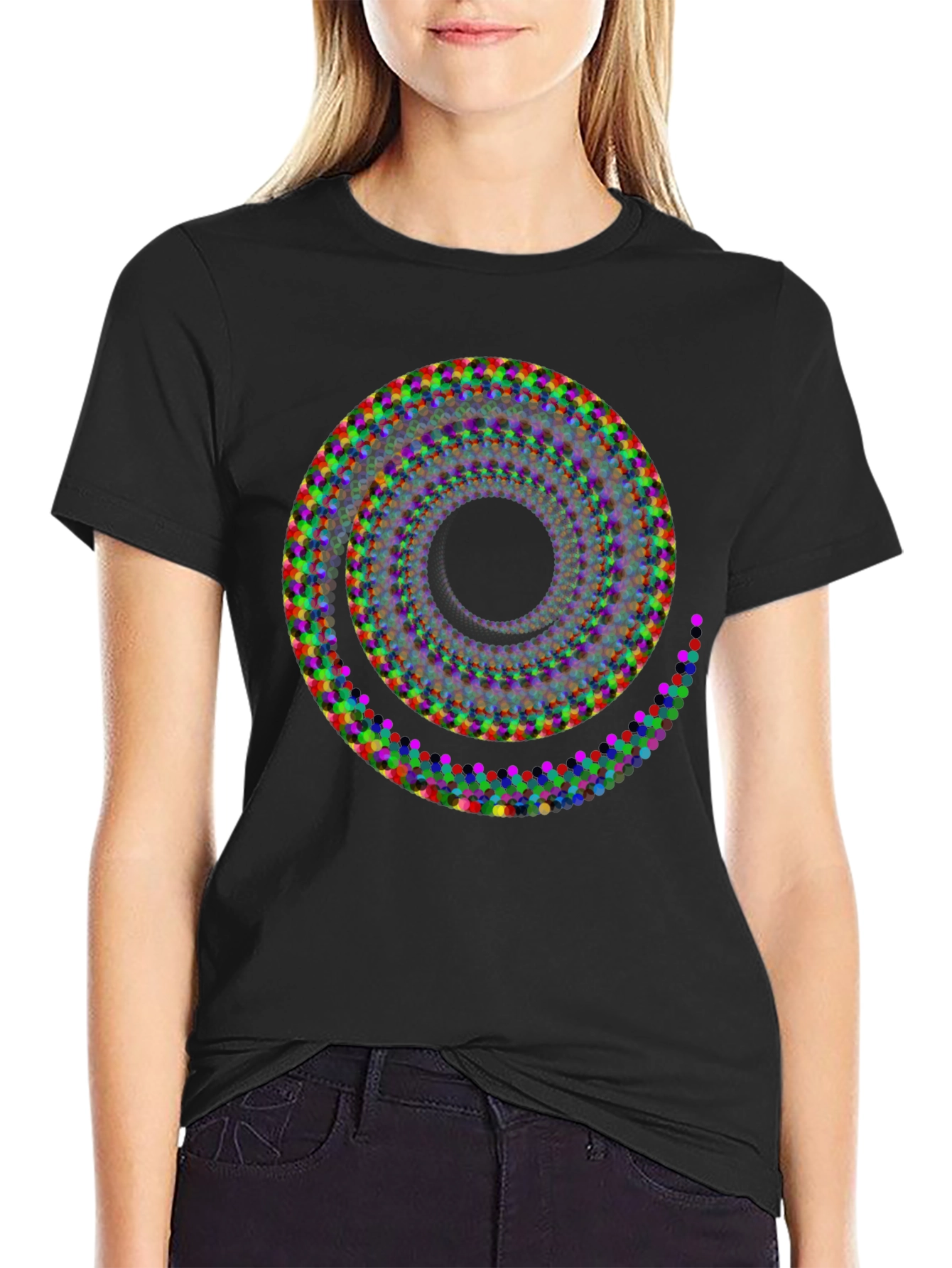 Abstract Spiral Graphic T-Shirt - Modern Art Design