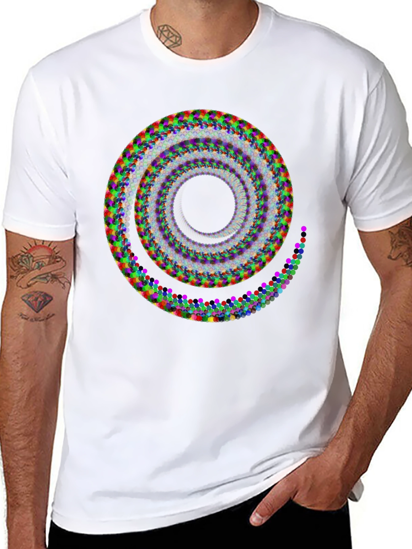 Abstract Spiral Graphic T-Shirt - Modern Art Design