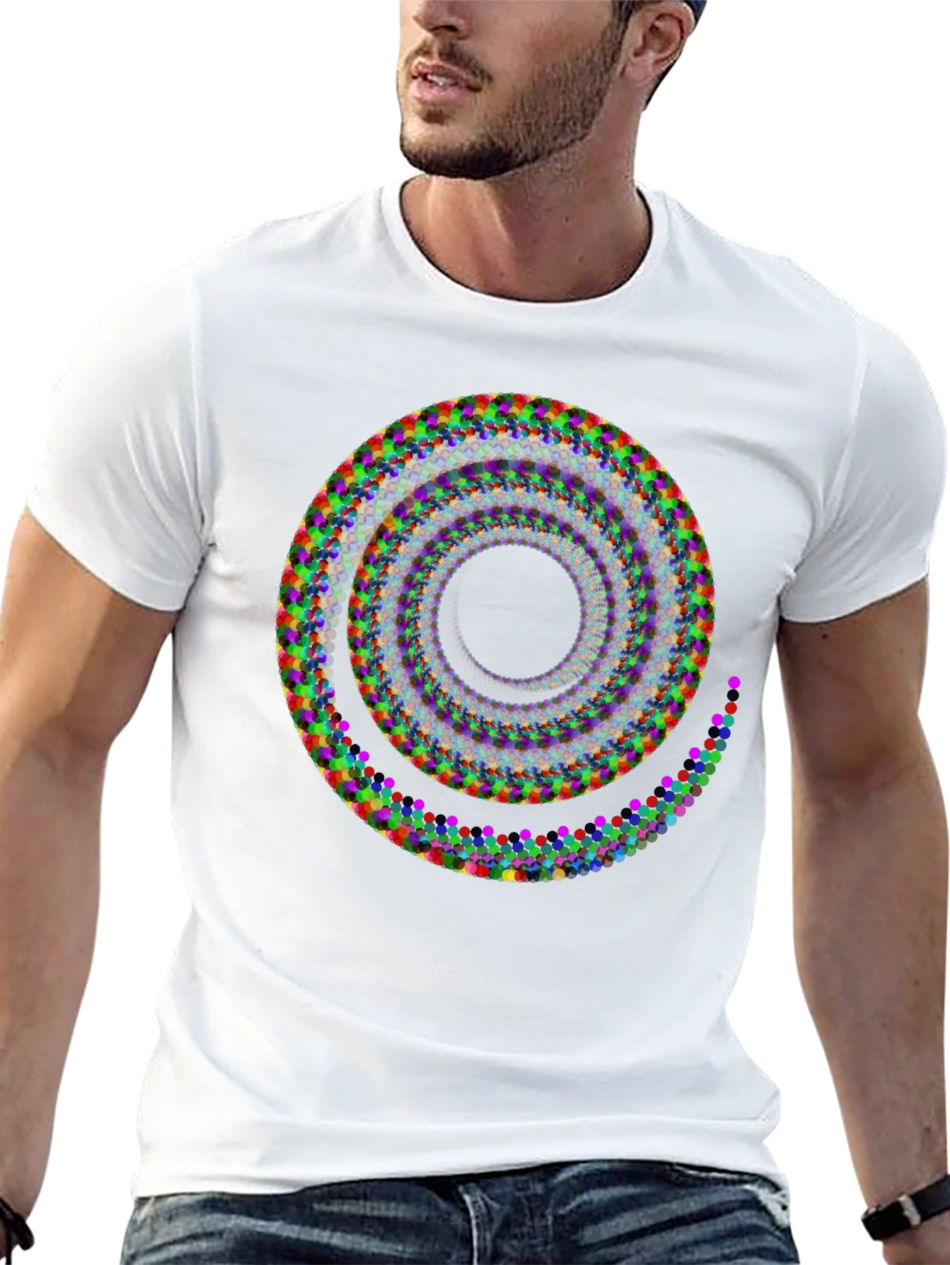 Abstract Spiral Graphic T-Shirt - Modern Art Design