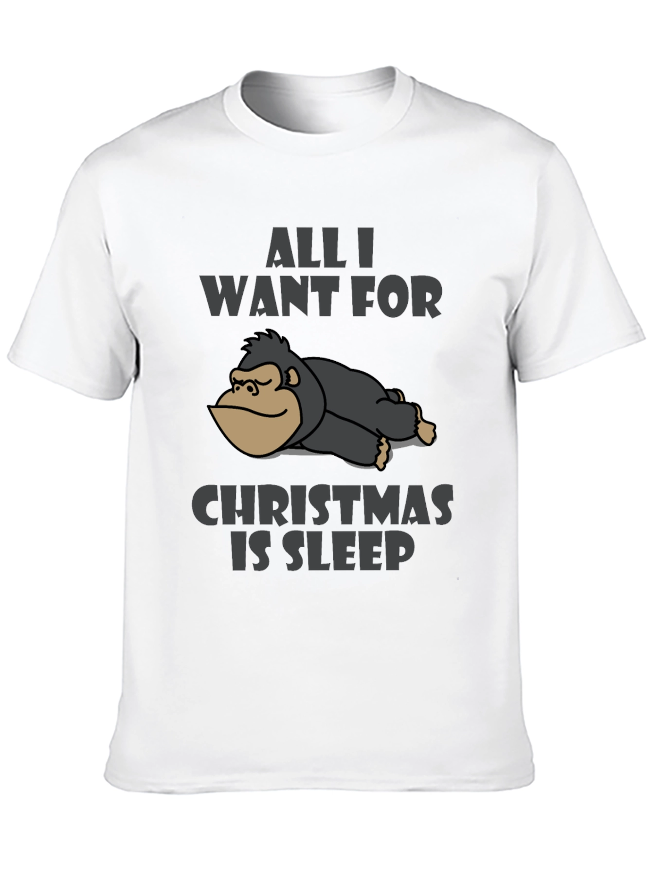 Sleepy Gorilla Christmas T-Shirt