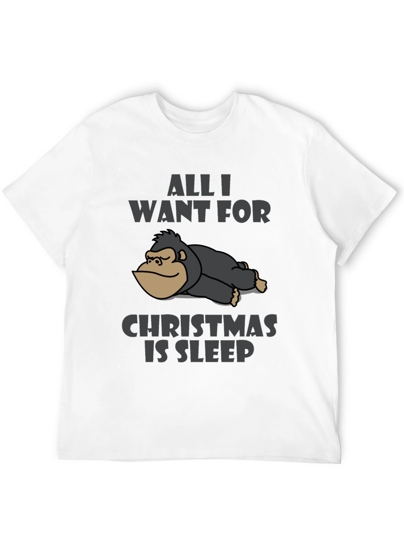 Sleepy Gorilla Christmas T-Shirt