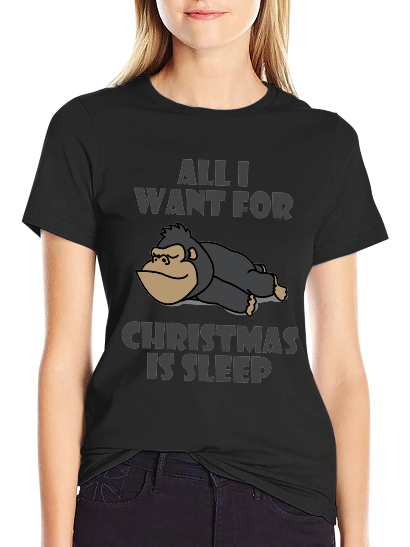 Sleepy Gorilla Christmas T-Shirt