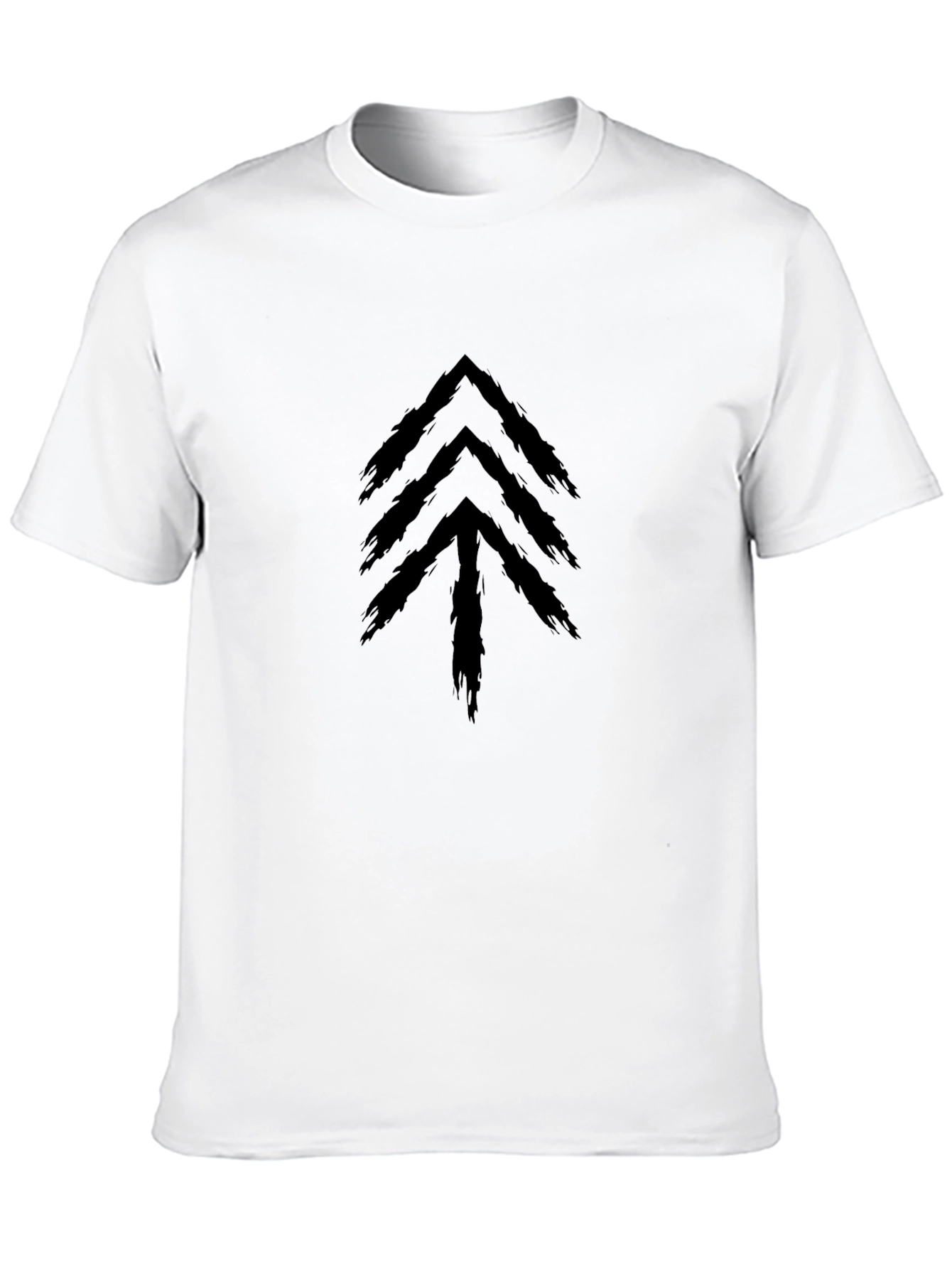 Abstract Arrow Tree Graphic Tee - Black Cotton Blend