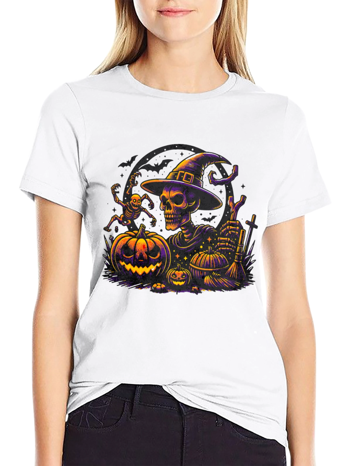 Halloween Skeleton Witch T-Shirt