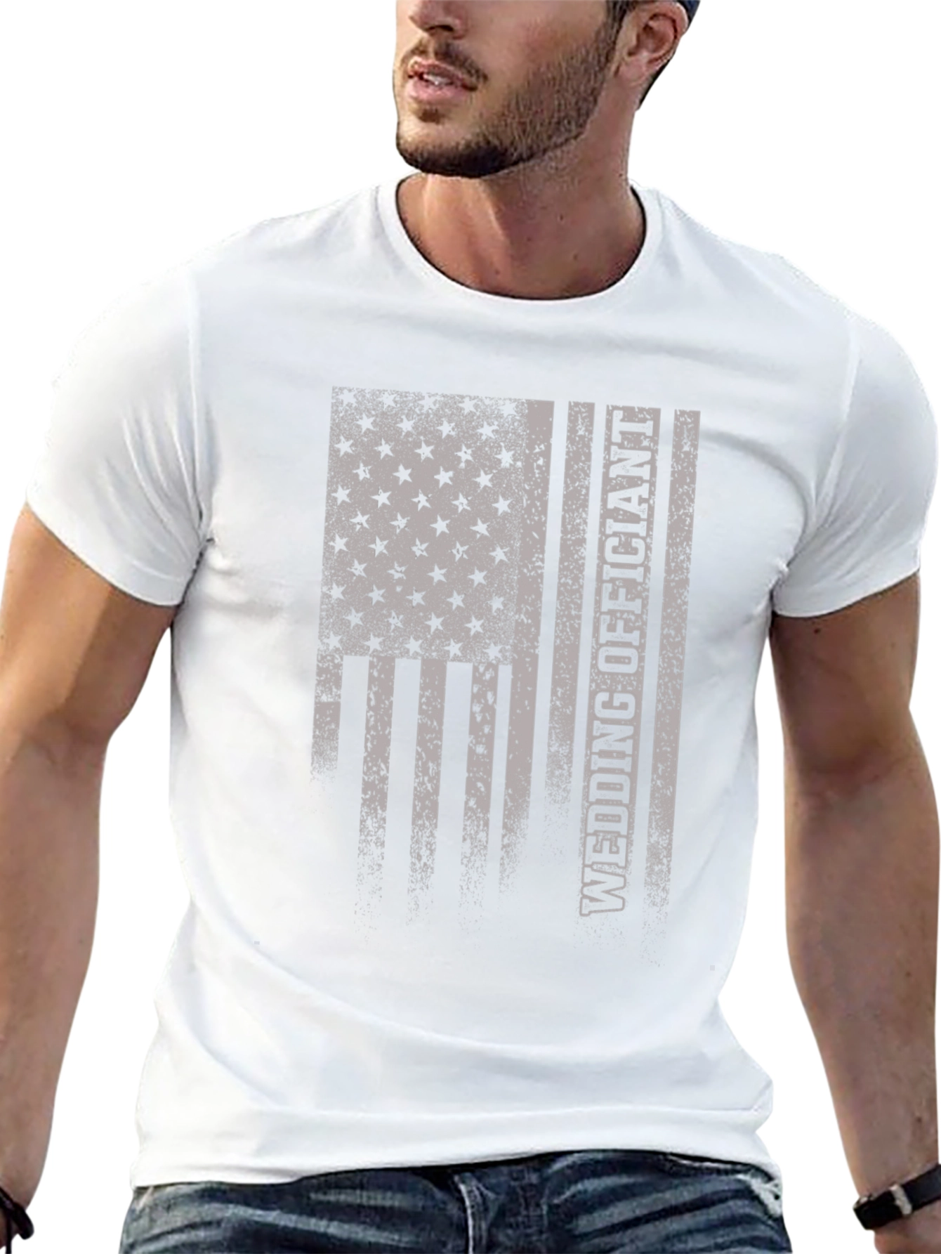 Wedding Officiant American Flag T-Shirt