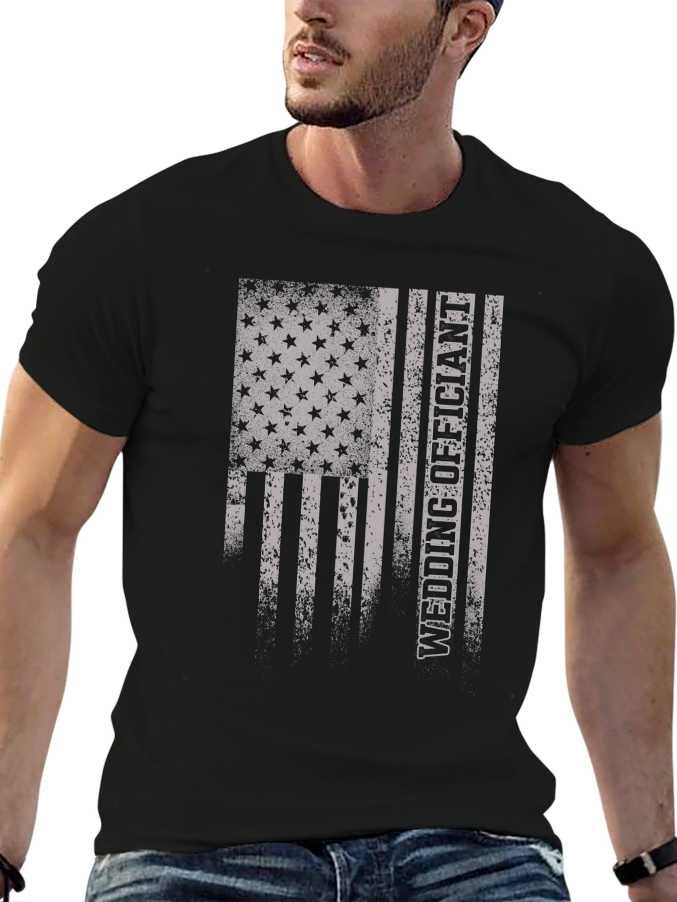 Wedding Officiant American Flag T-Shirt