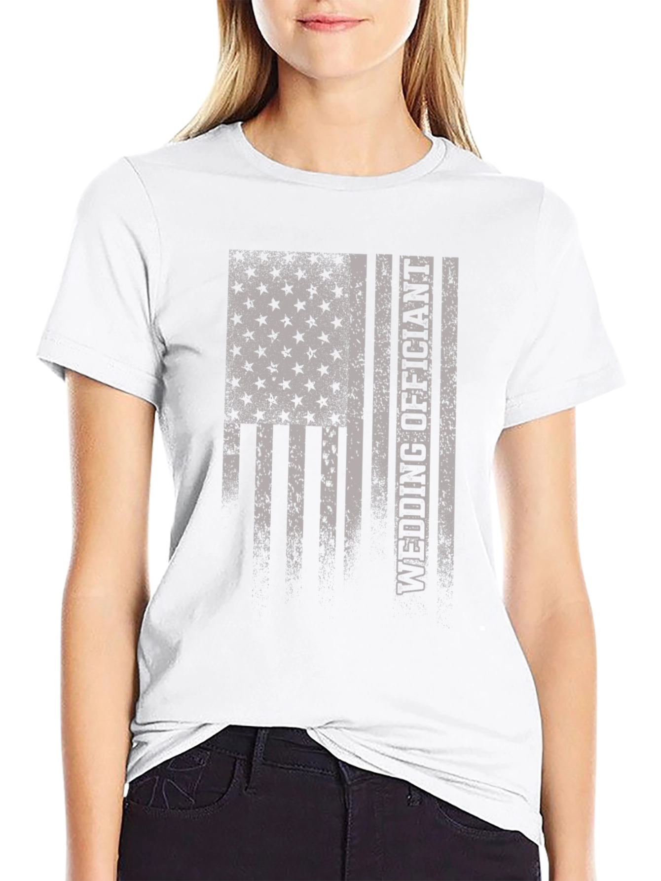 Wedding Officiant American Flag T-Shirt
