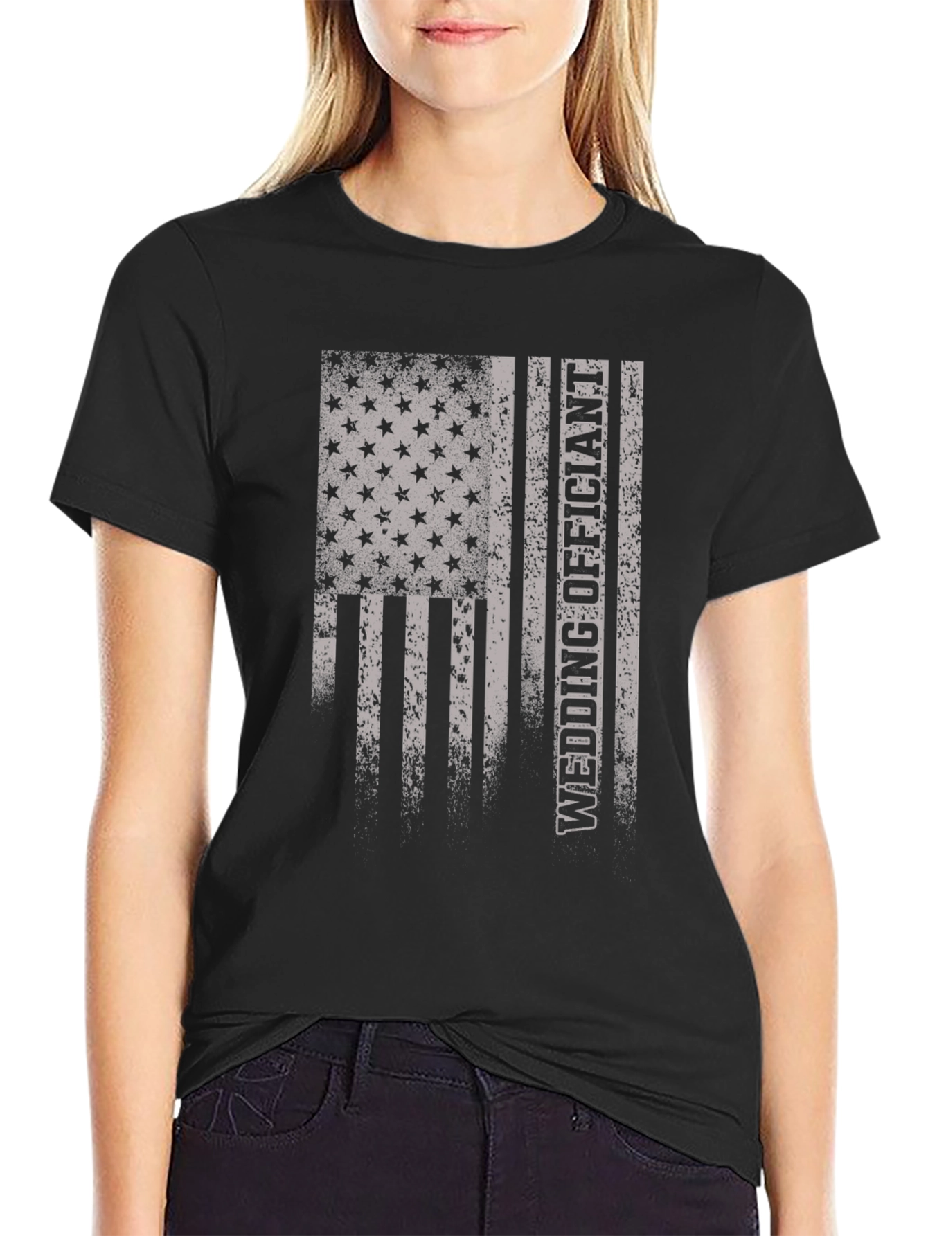 Wedding Officiant American Flag T-Shirt