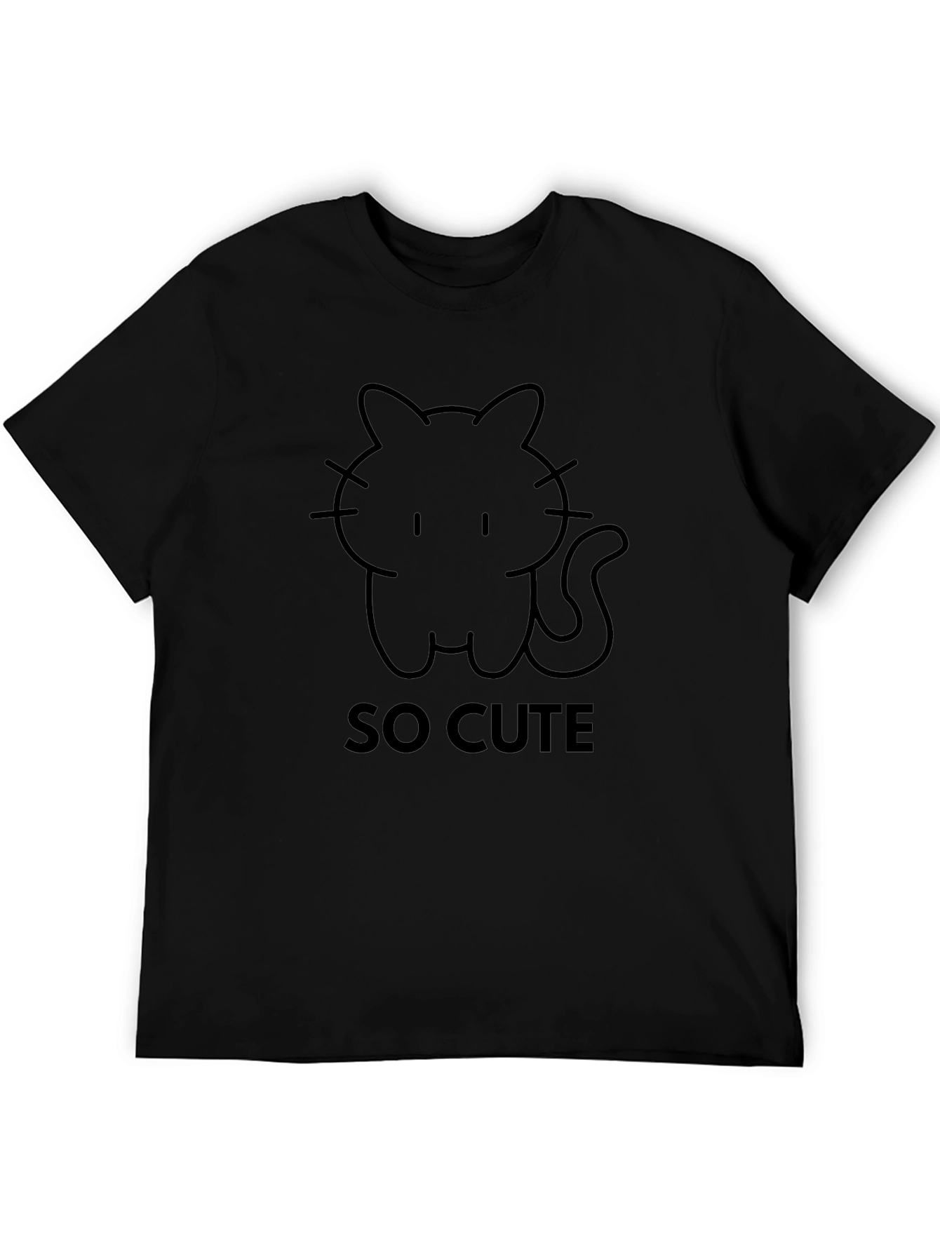So Cute Black Cat Graphic T-Shirt