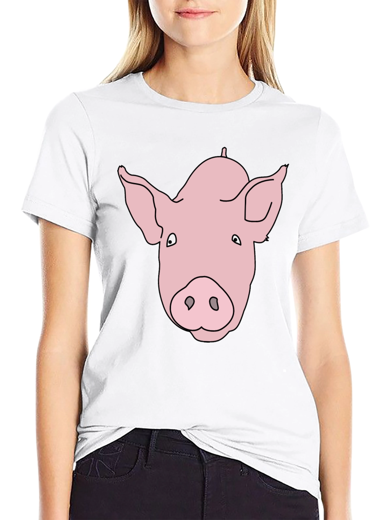 Pig Face Graphic Black Tee