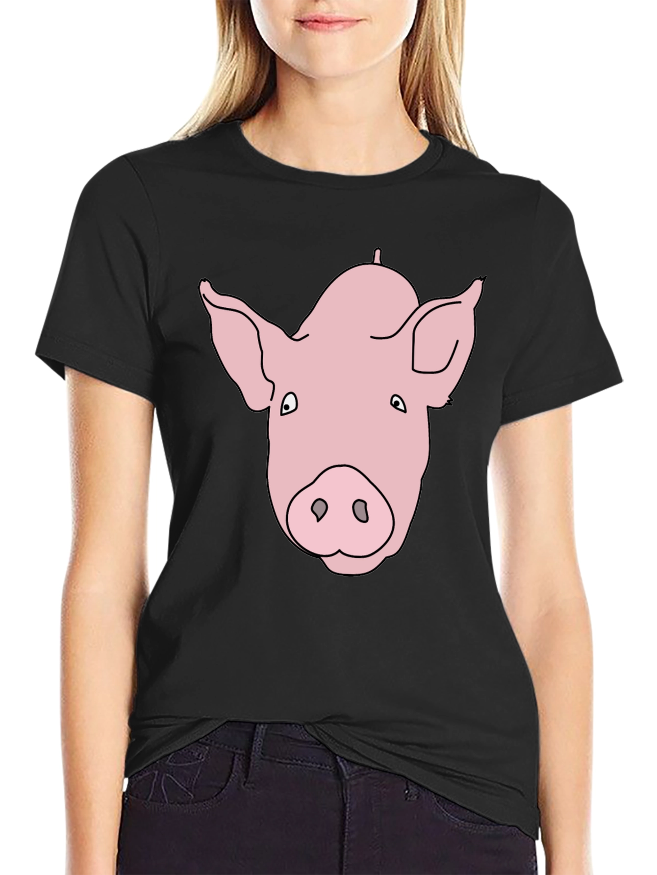 Pig Face Graphic Black Tee