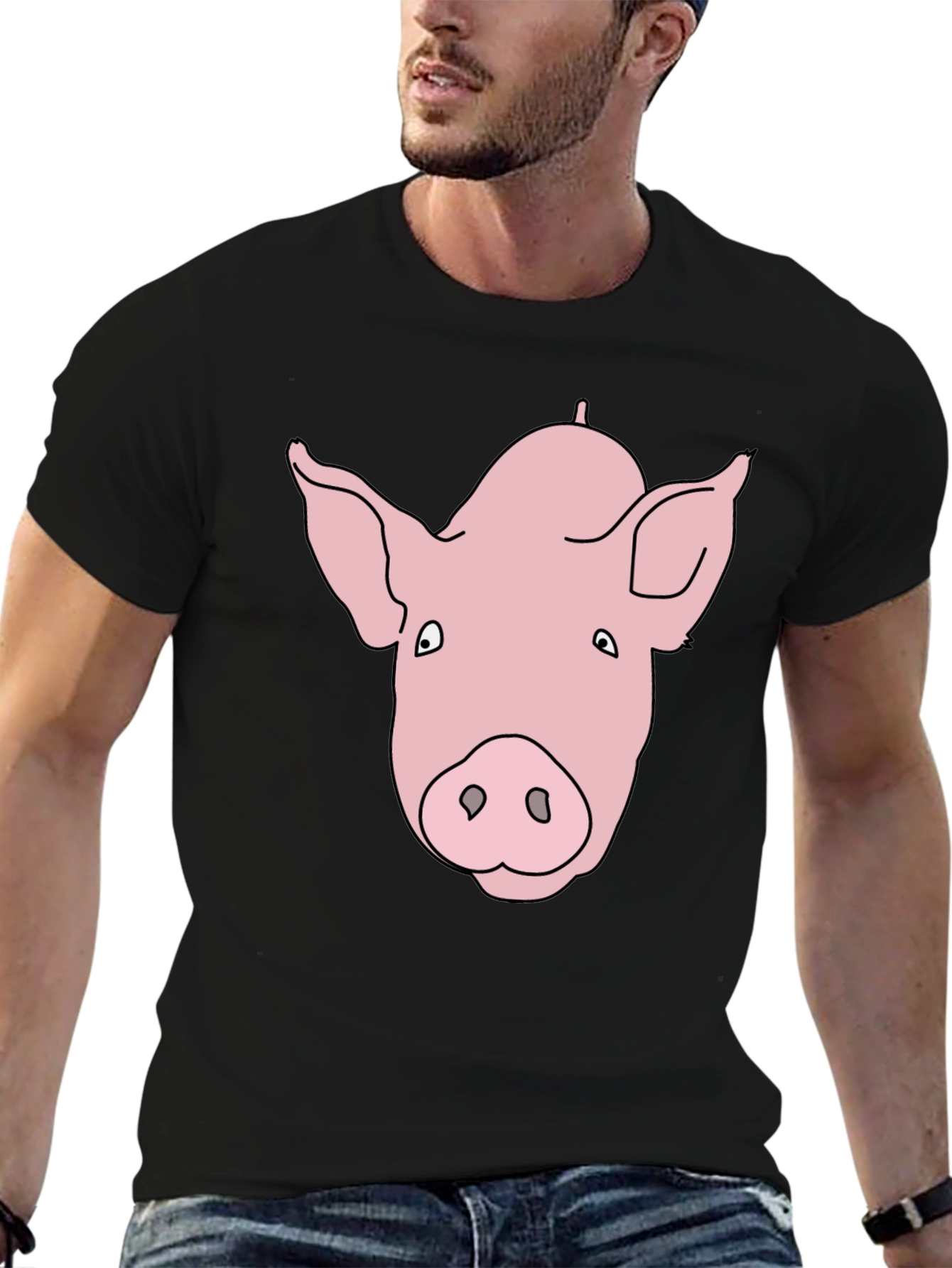 Pig Face Graphic Black Tee