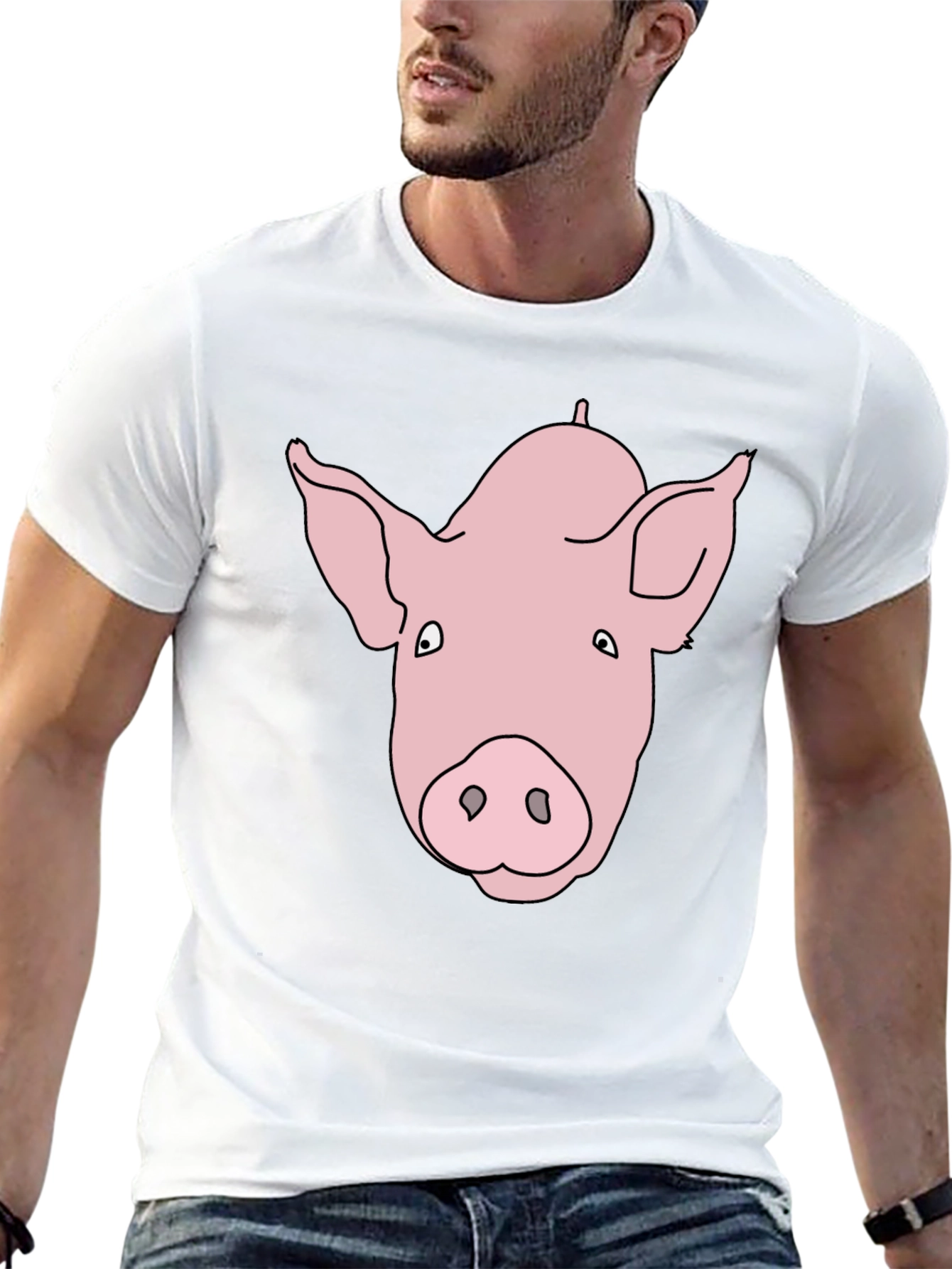 Pig Face Graphic Black Tee