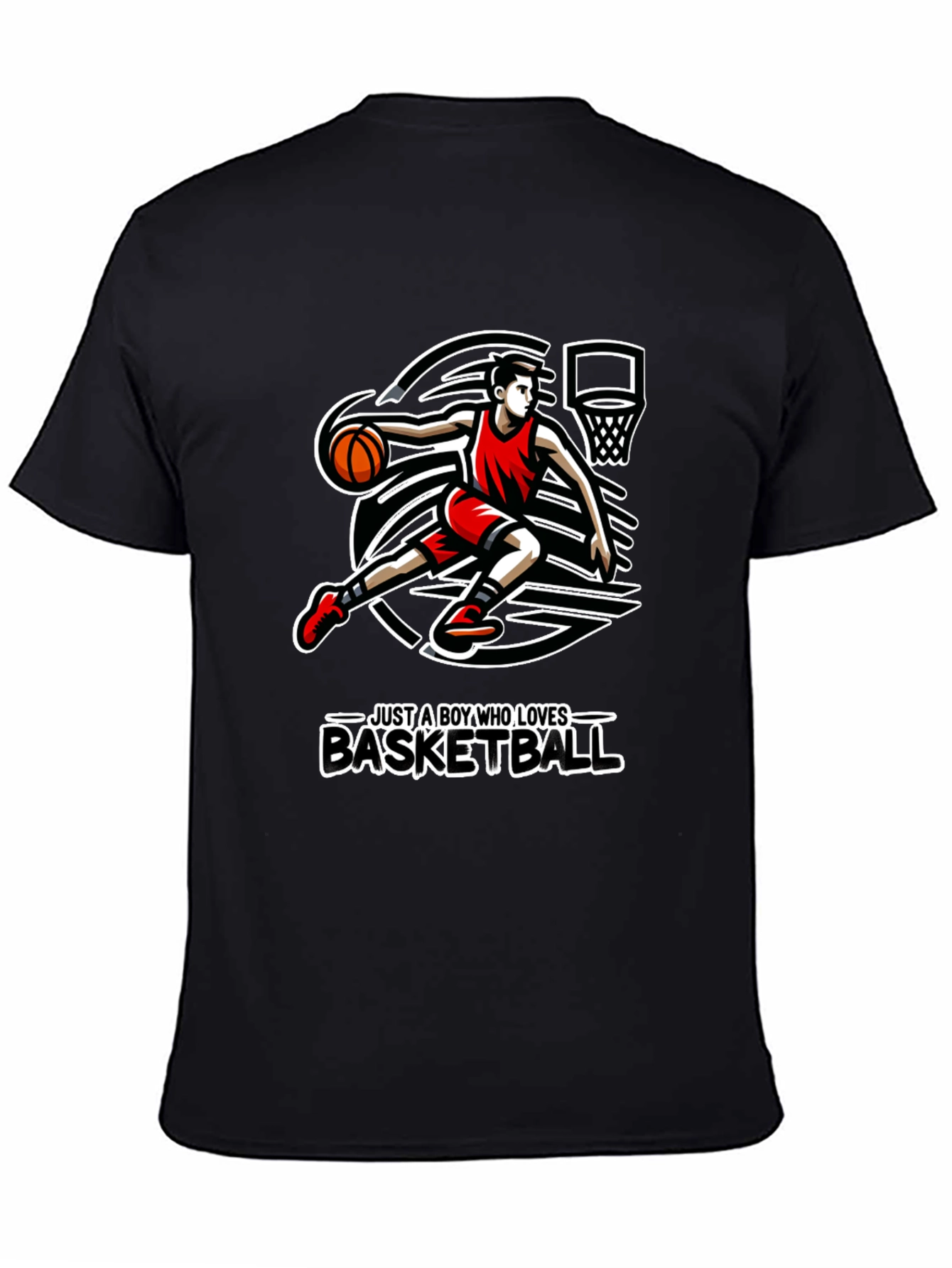 Basketball Lover Graphic Tee - Sporty Black T-Shirt