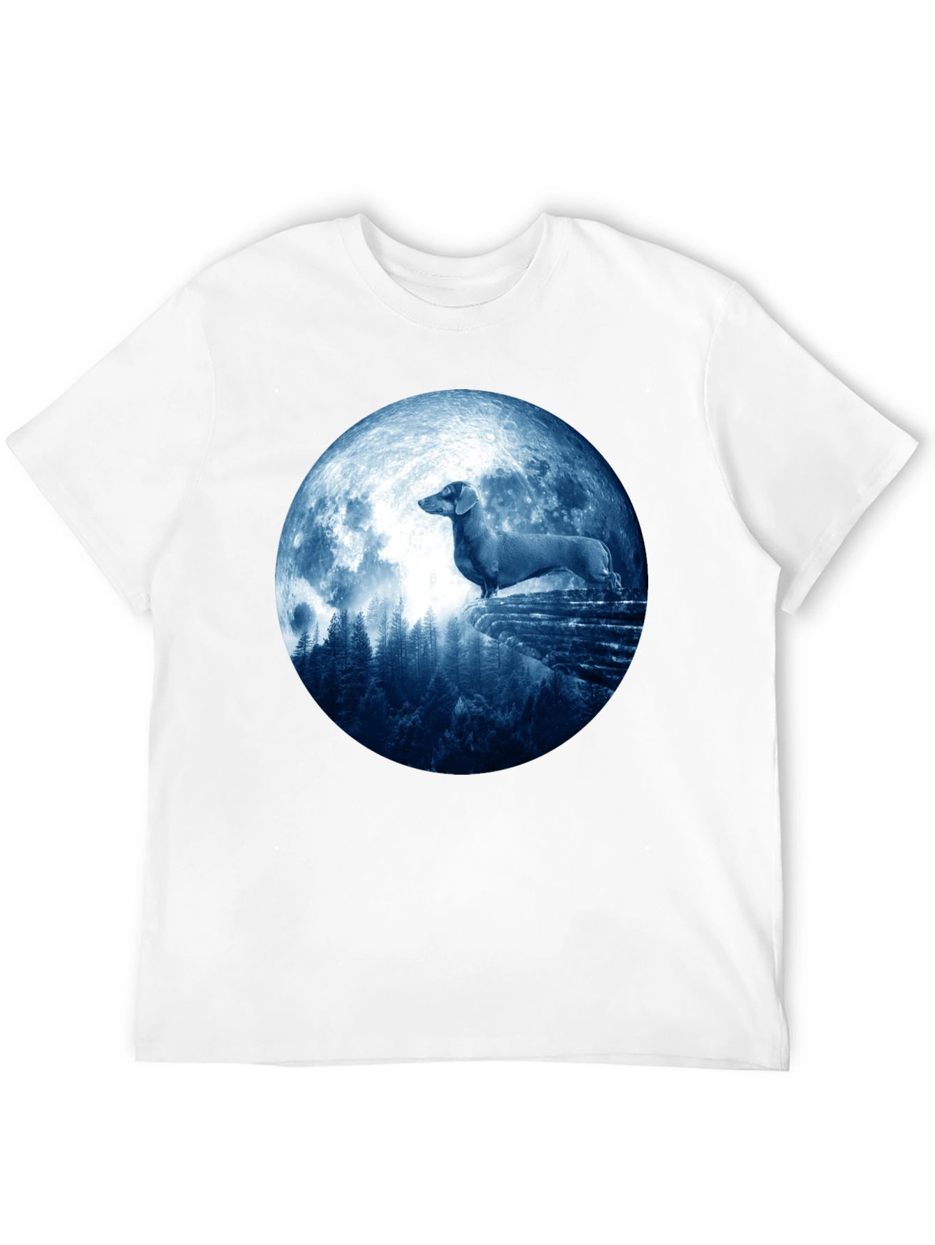 Dachshund Moon T-Shirt - Canine Silhouette Tee