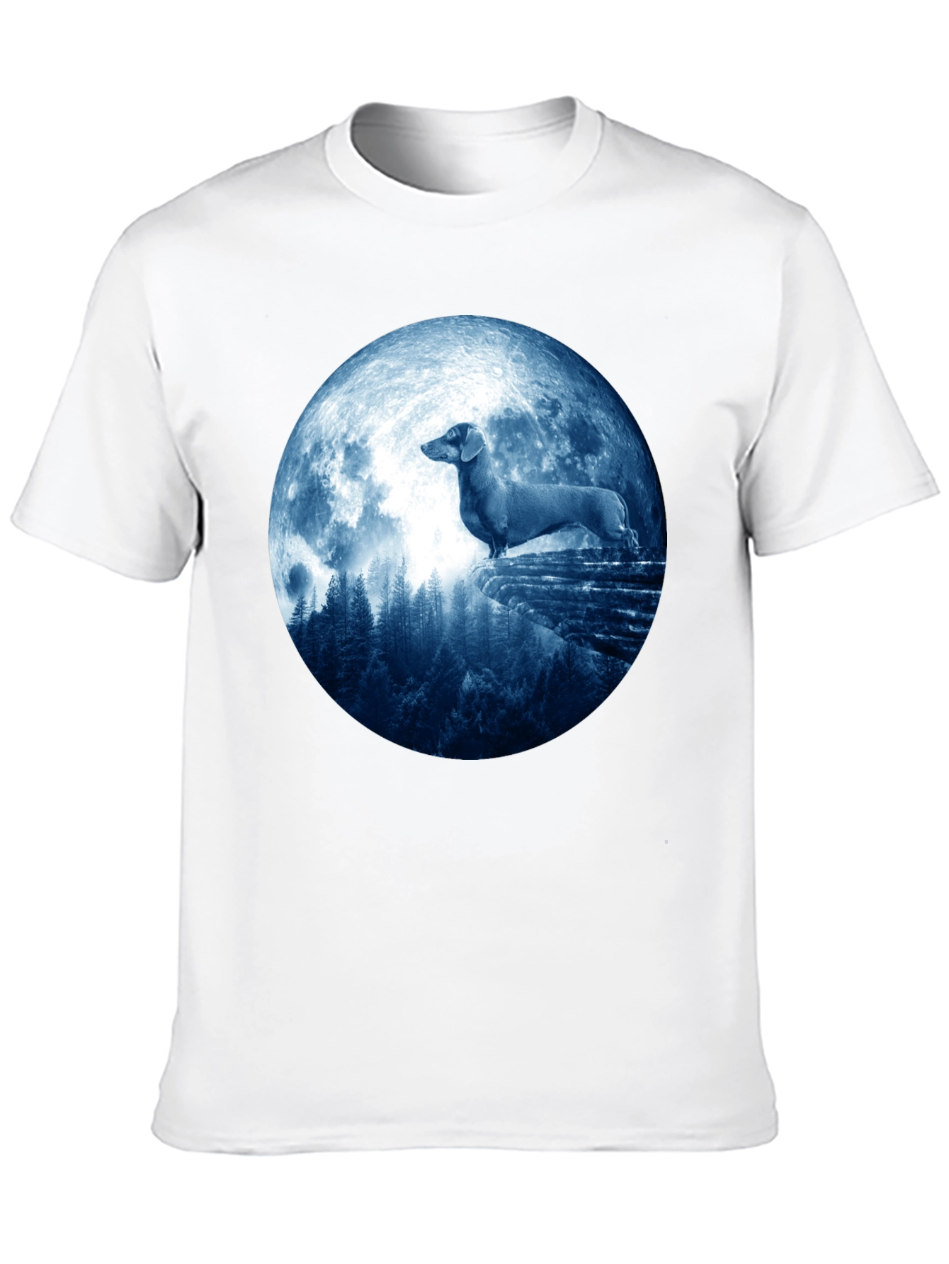 Dachshund Moon T-Shirt - Canine Silhouette Tee
