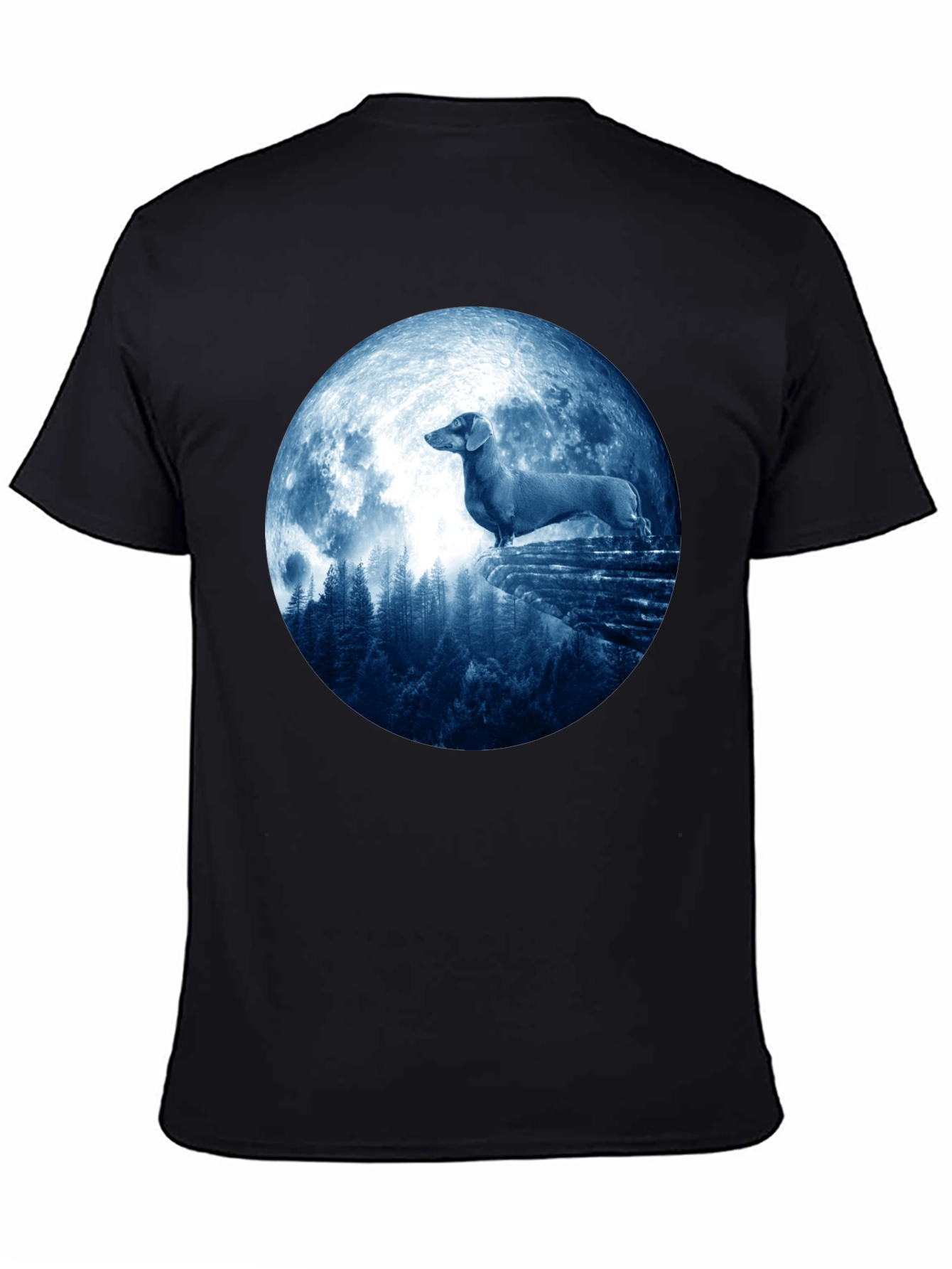 Dachshund Moon T-Shirt - Canine Silhouette Tee