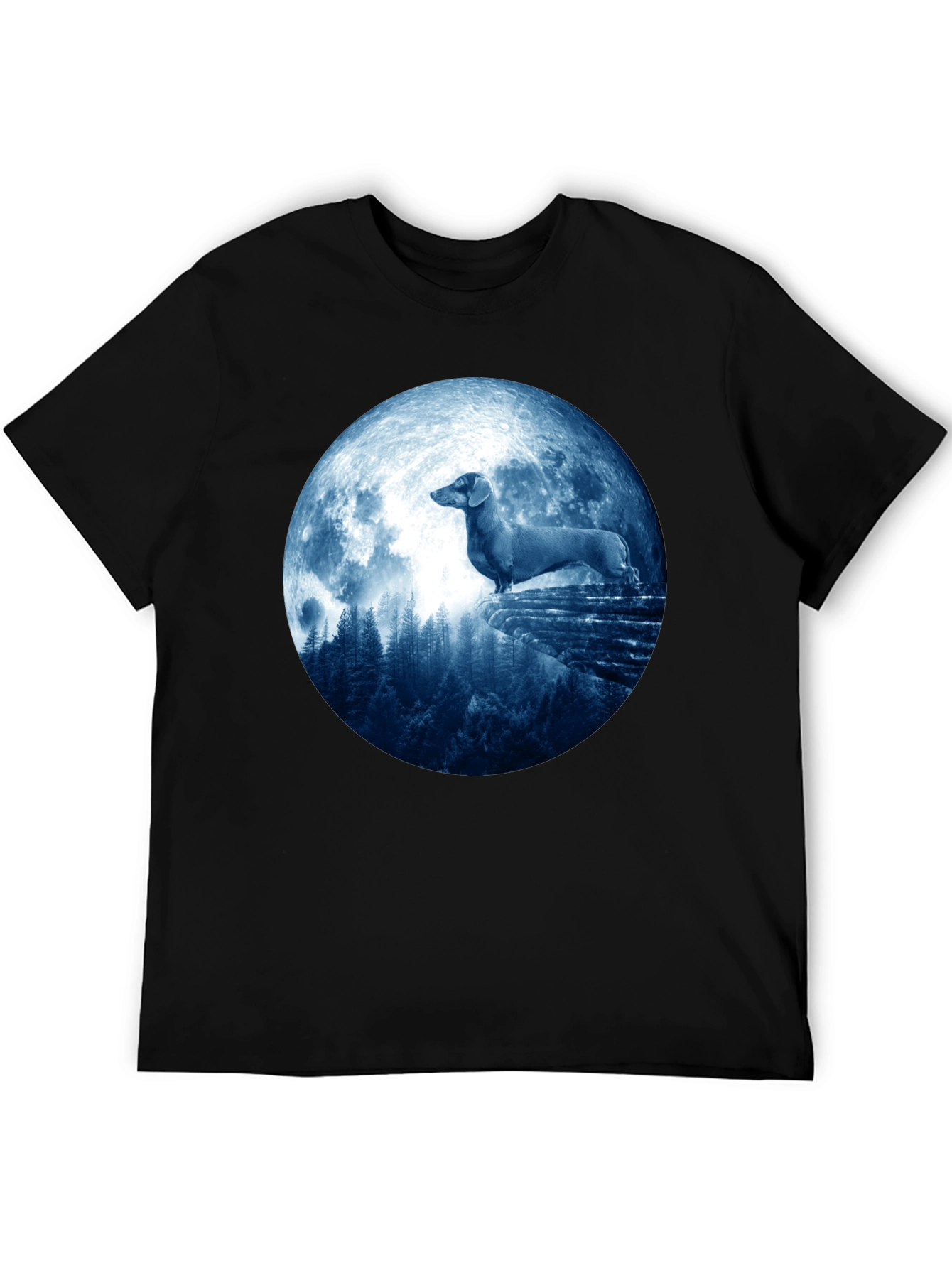 Dachshund Moon T-Shirt - Canine Silhouette Tee