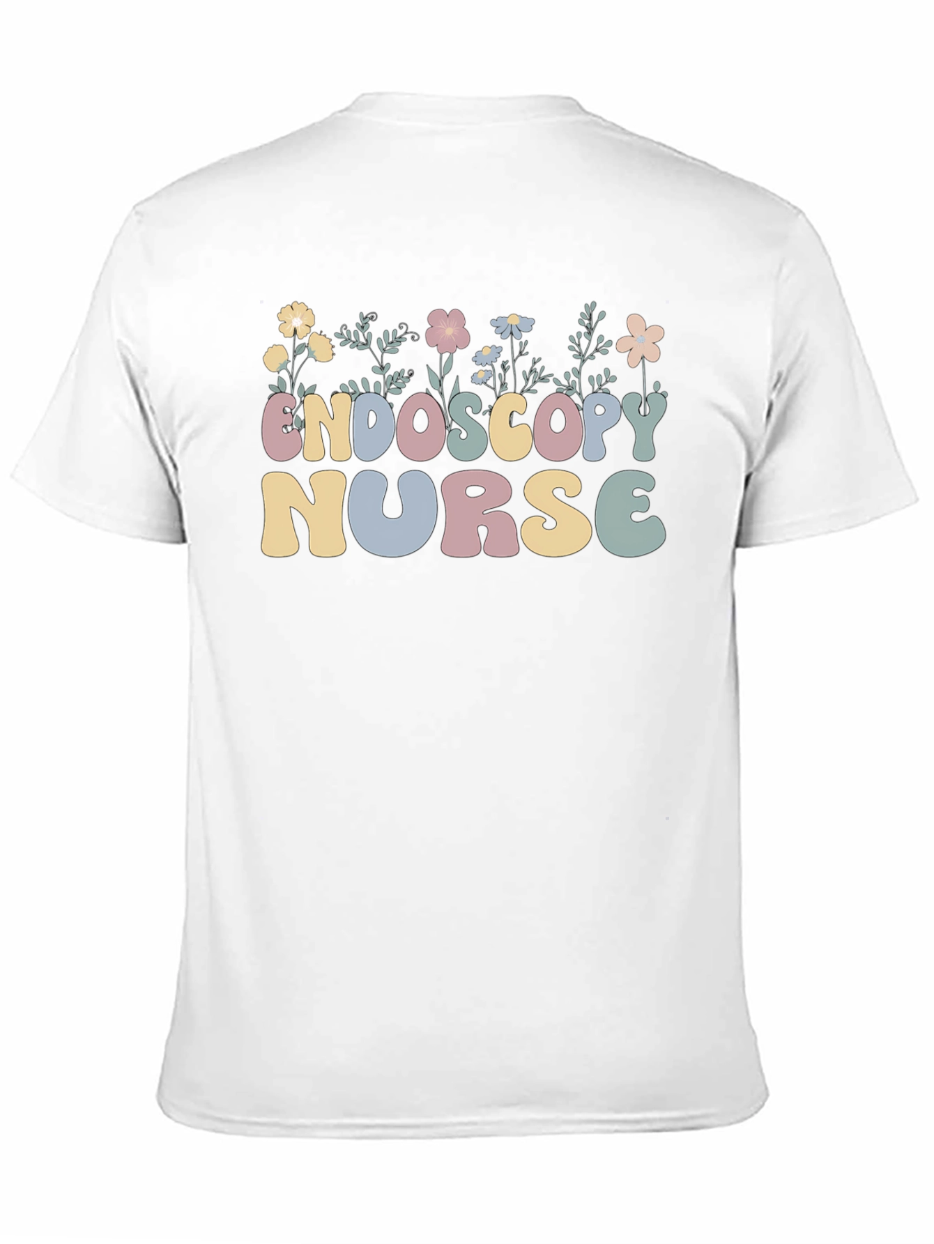 Endoscopy Nurse Floral Black T-Shirt