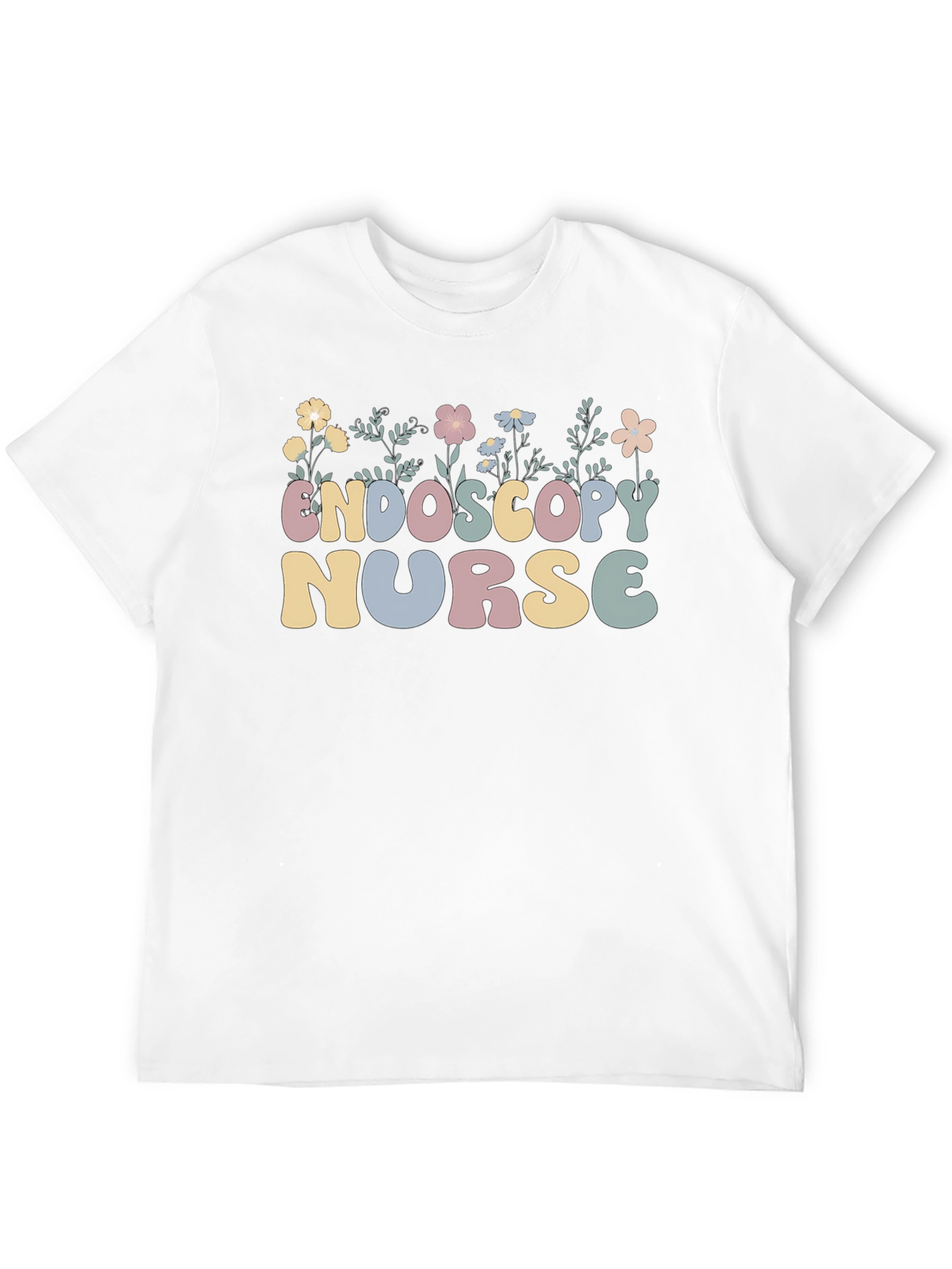 Endoscopy Nurse Floral Black T-Shirt