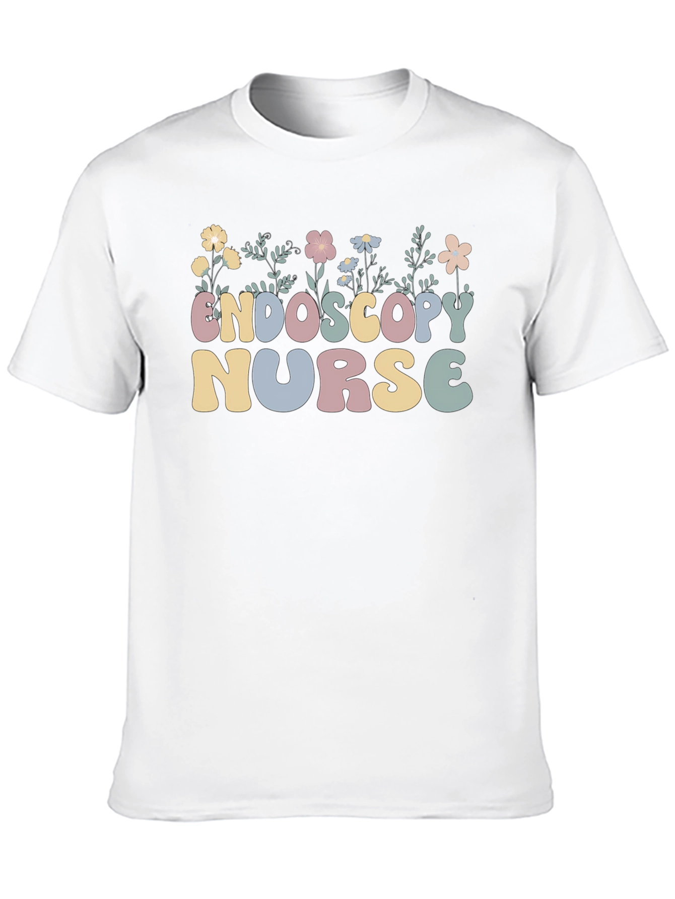 Endoscopy Nurse Floral Black T-Shirt