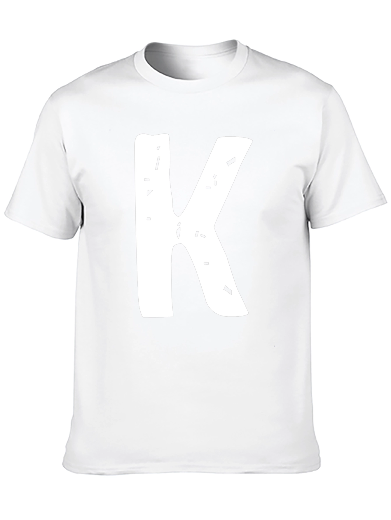 Letter K Black T-Shirt - Distressed Graphic Tee