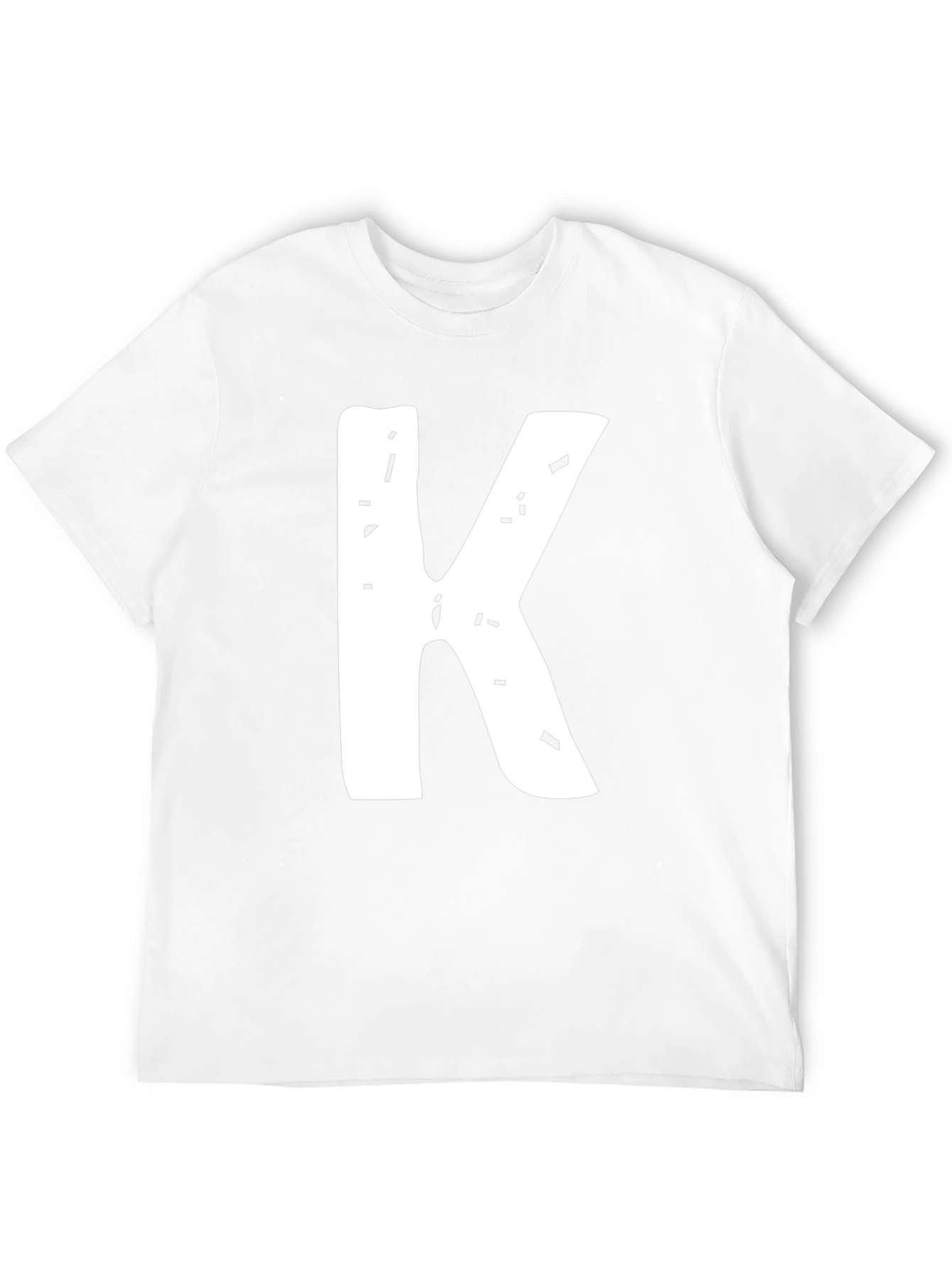 Letter K Black T-Shirt - Distressed Graphic Tee
