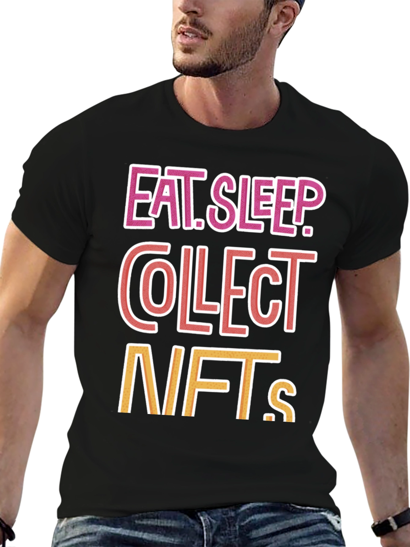 Eat Sleep Collect NFTs Graphic Tee