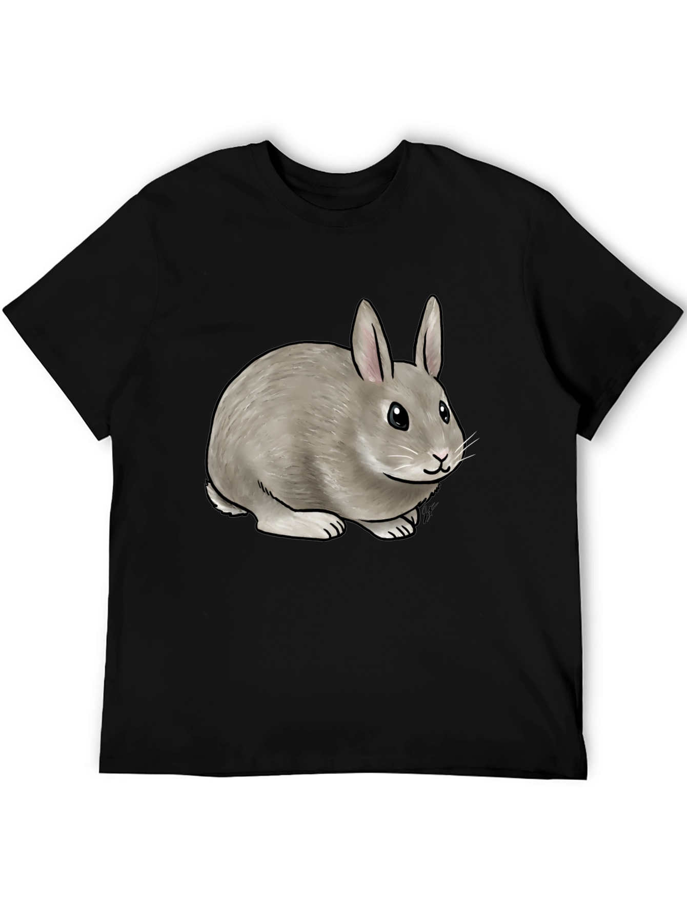 Rabbit Graphic Black T-Shirt