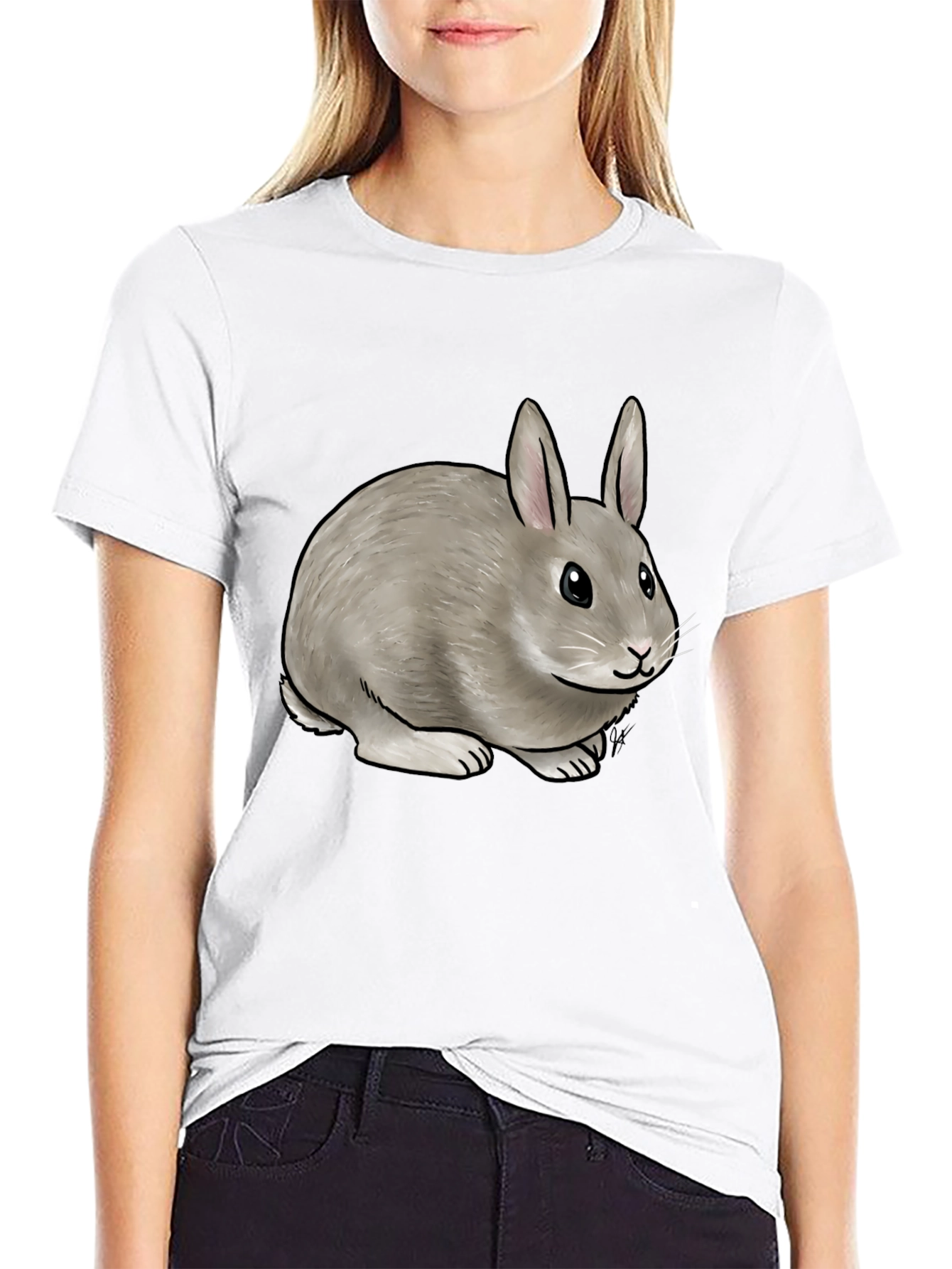 Rabbit Graphic Black T-Shirt