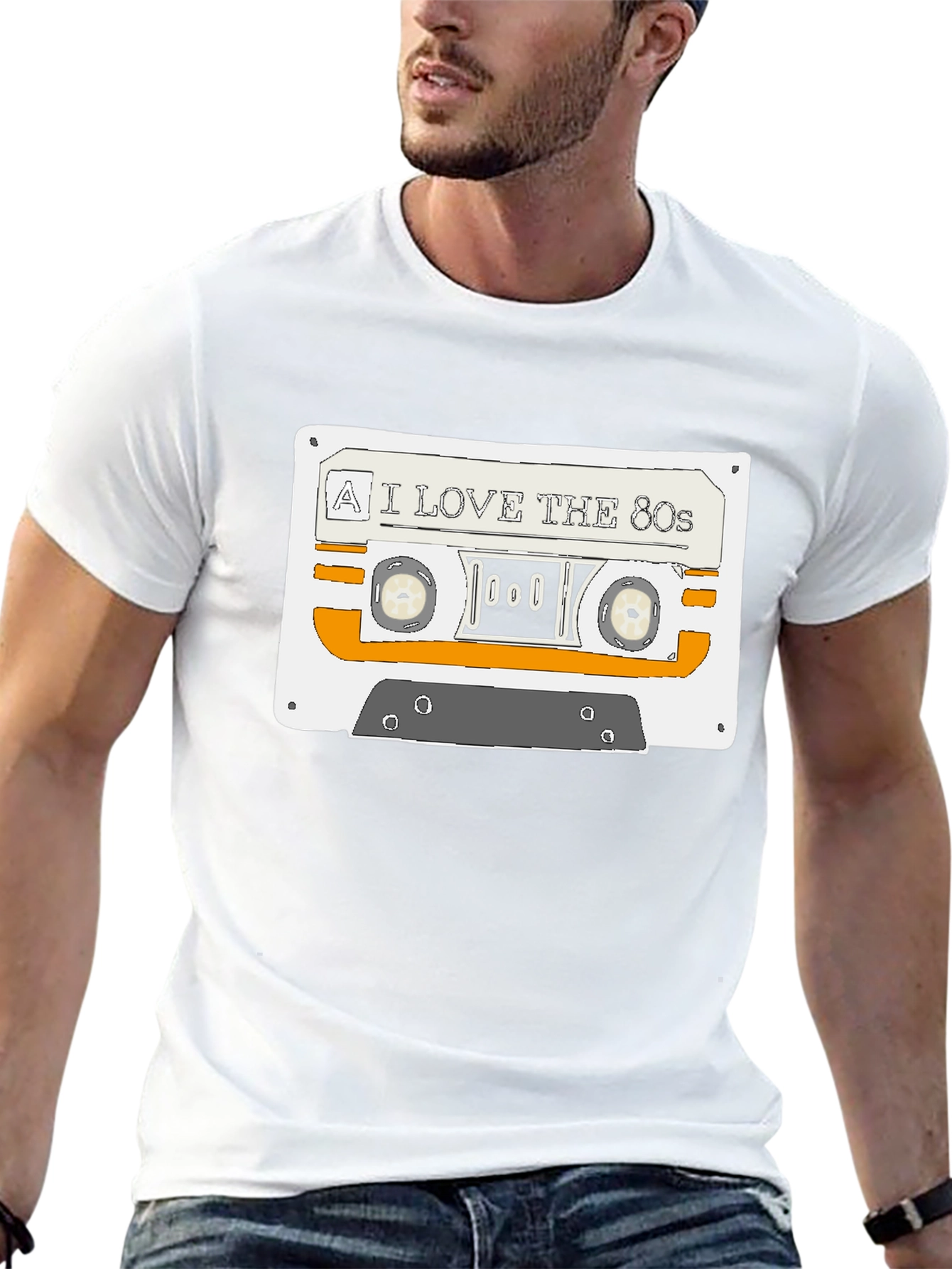 I Love the 80s Cassette Graphic Tee - Black