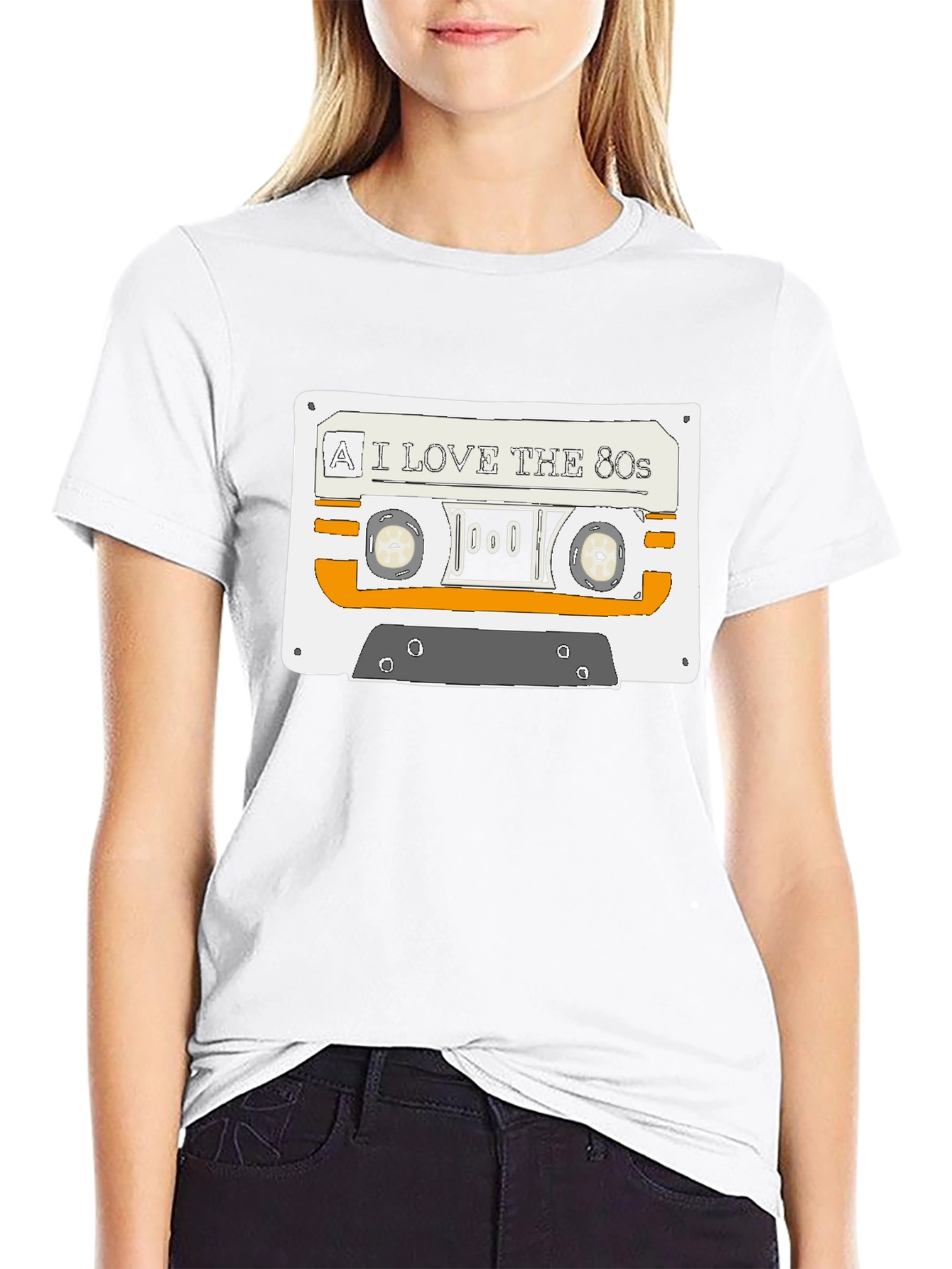 I Love the 80s Cassette Graphic Tee - Black