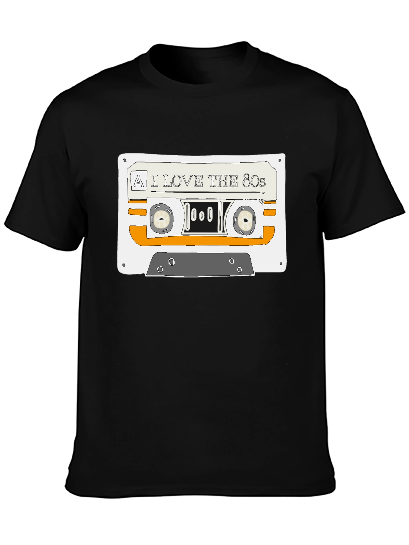 I Love the 80s Cassette Graphic Tee - Black