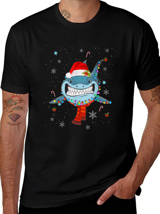 Festive Shark Christmas T-Shirt - Holiday Fun!