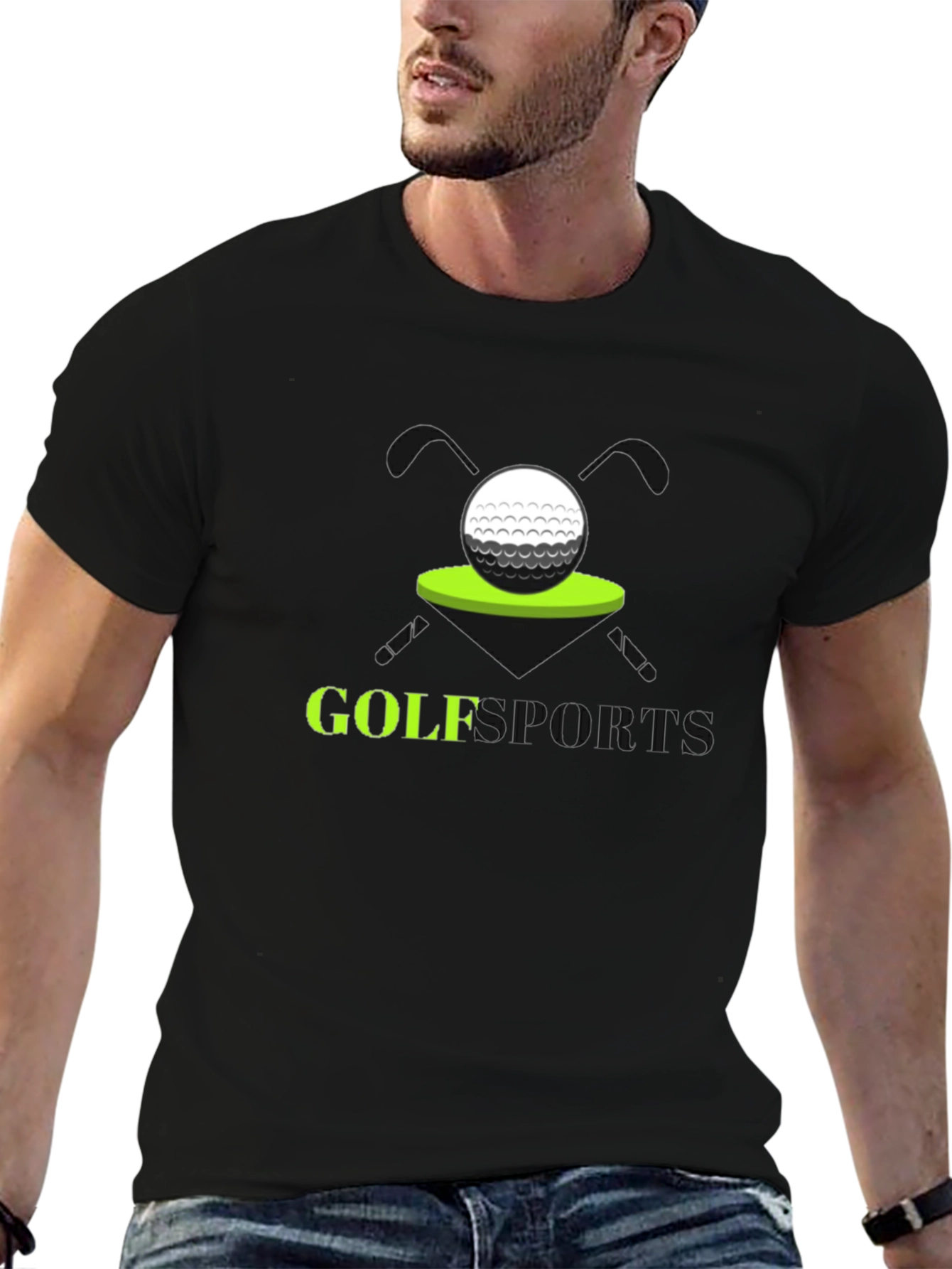 Golf Sports Graphic T-Shirt - Black Tee
