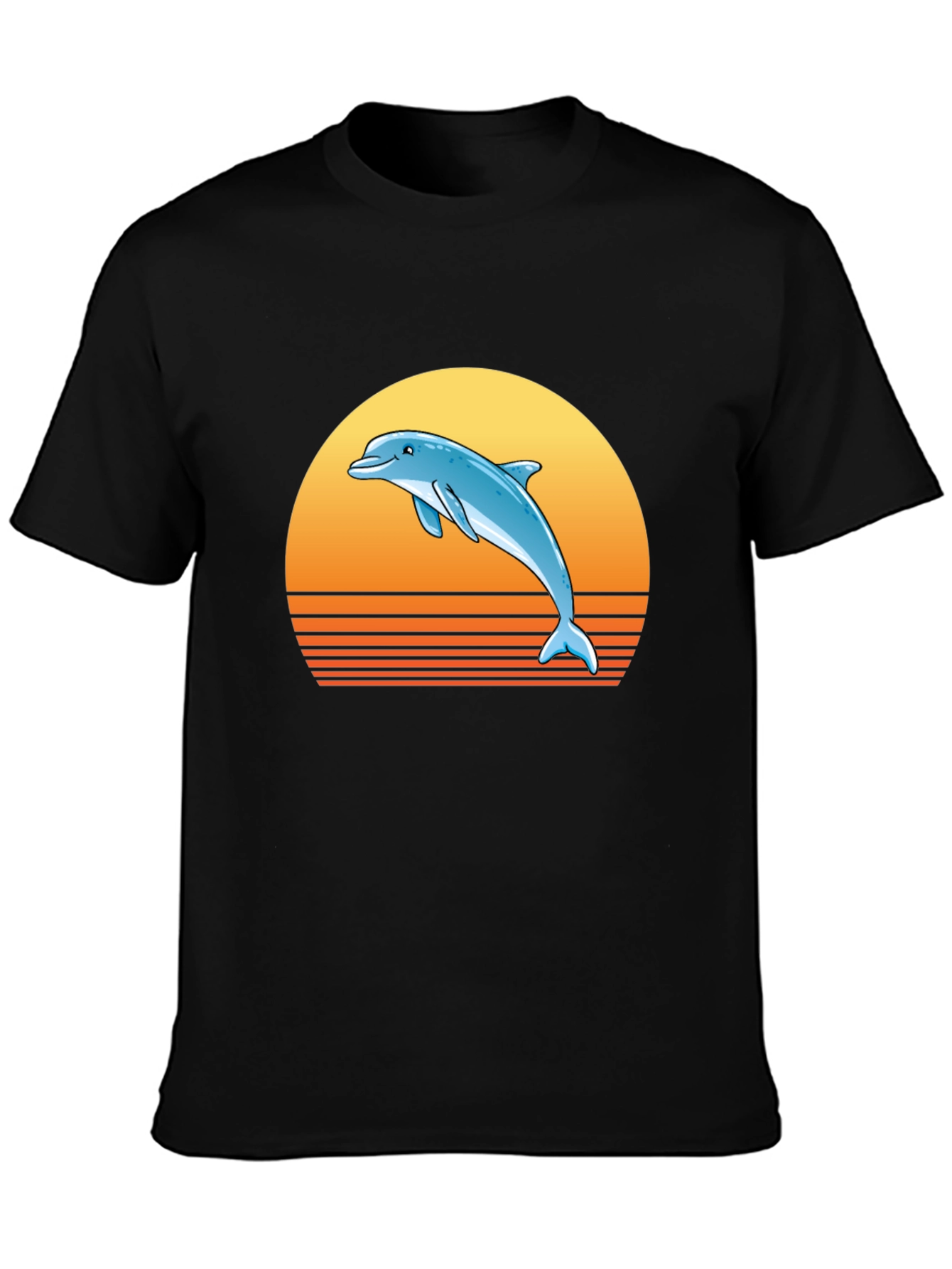 Retro Dolphin Sunset Graphic Tee