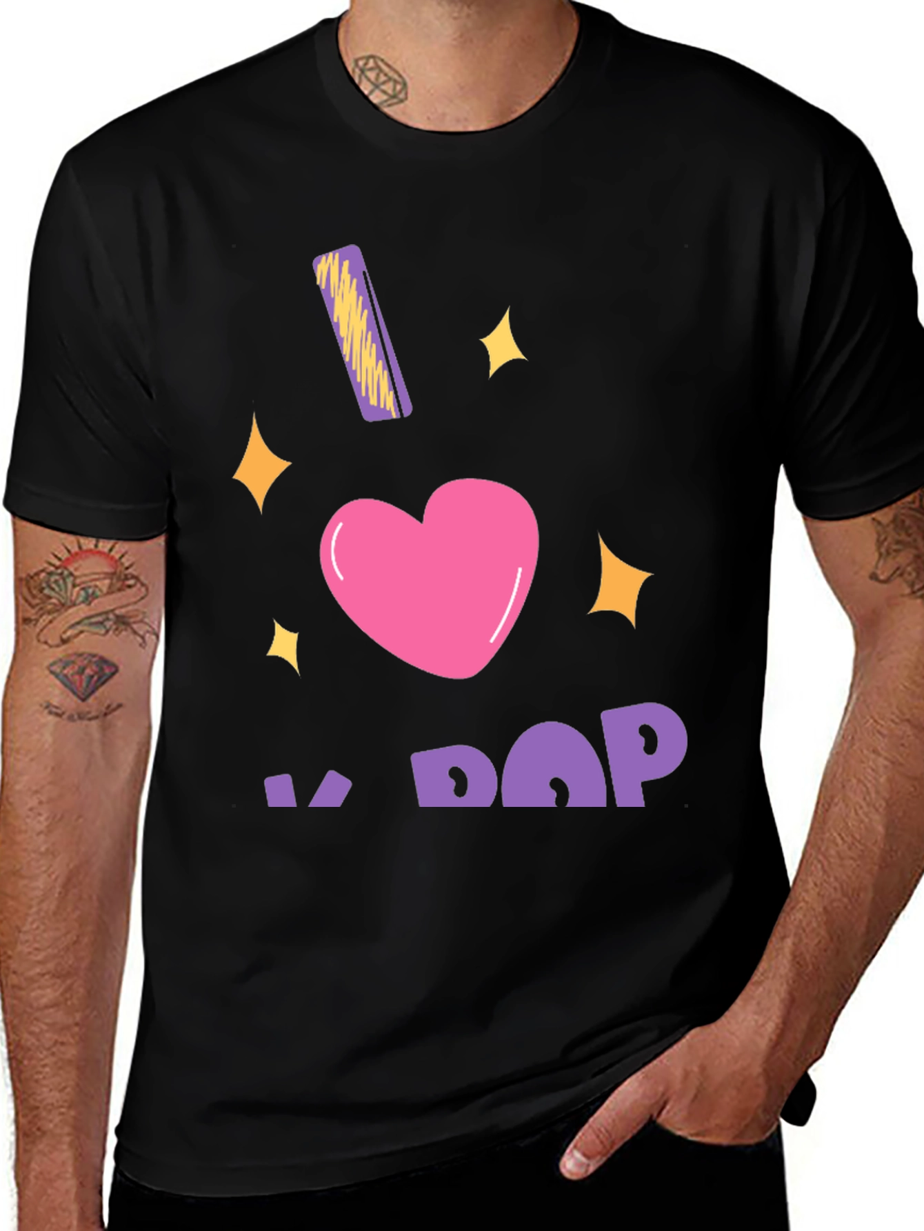 I Heart K-Pop Black T-Shirt
