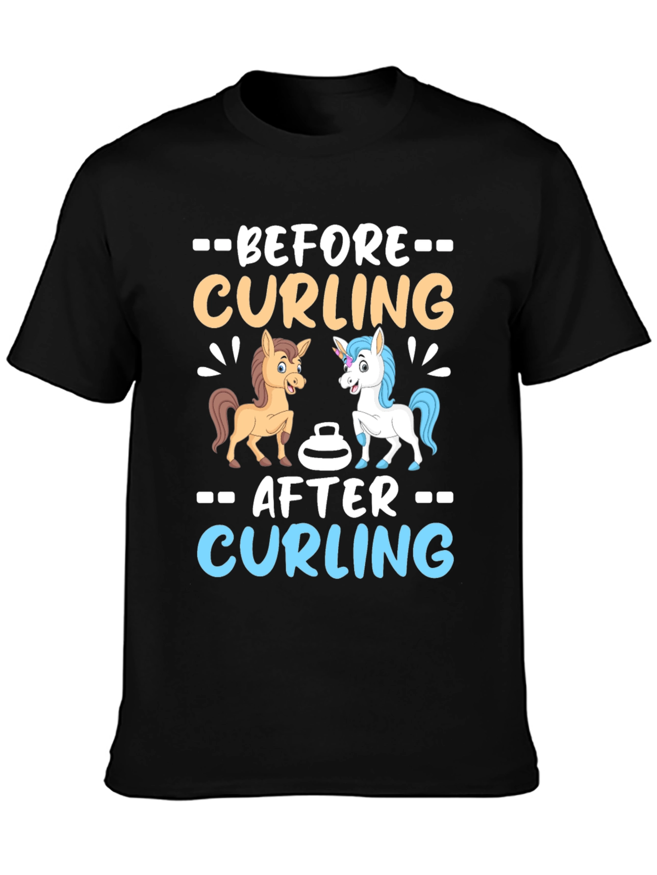 Before & After Curling Graphic T-Shirt