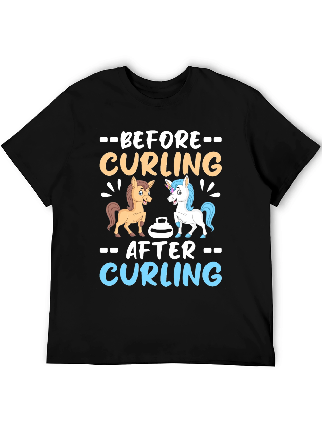 Before & After Curling Graphic T-Shirt