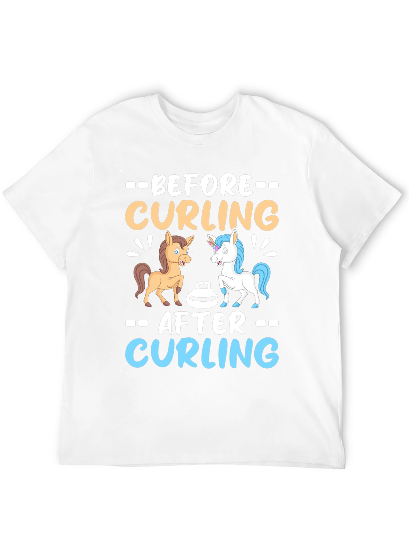 Before & After Curling Graphic T-Shirt
