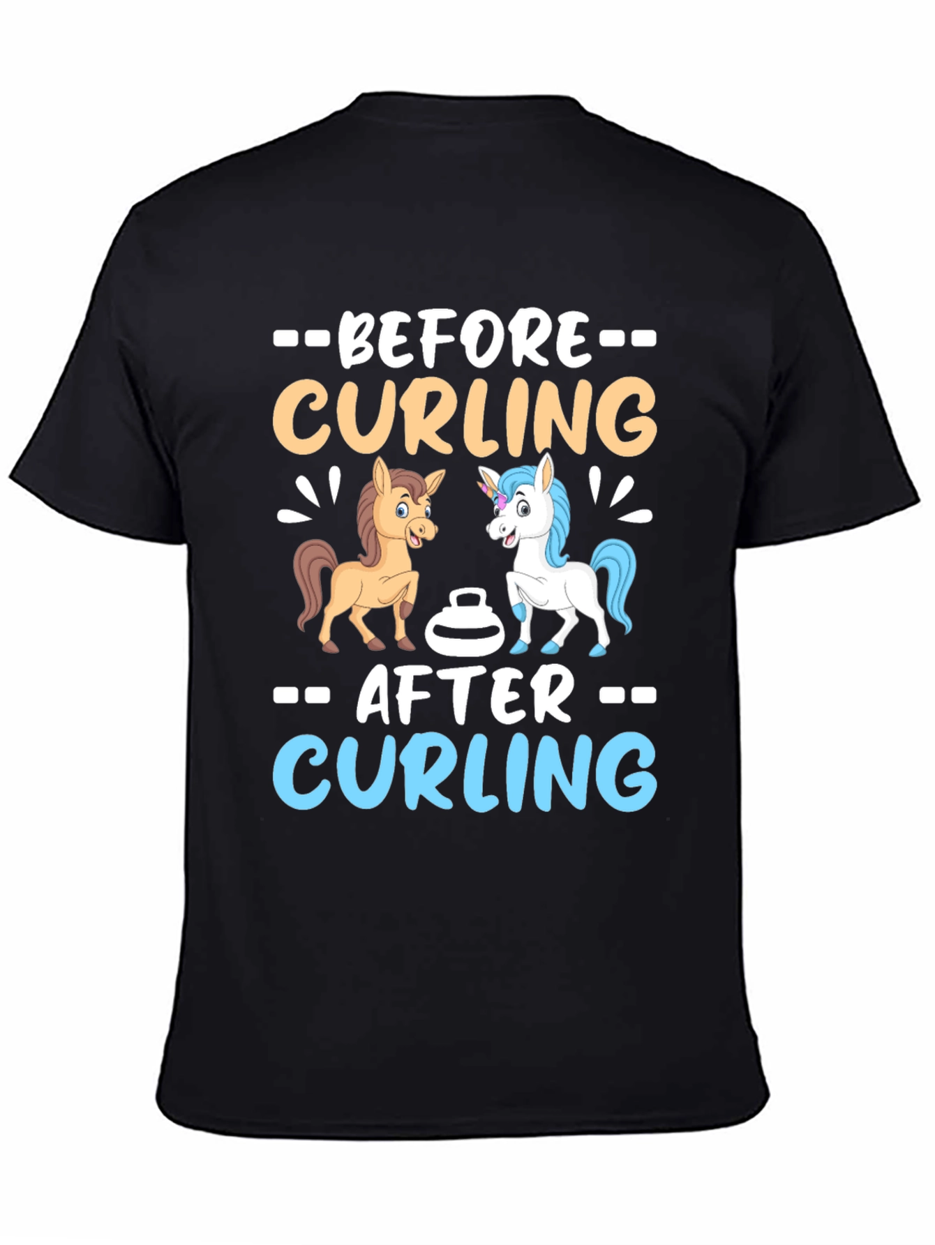 Before & After Curling Graphic T-Shirt