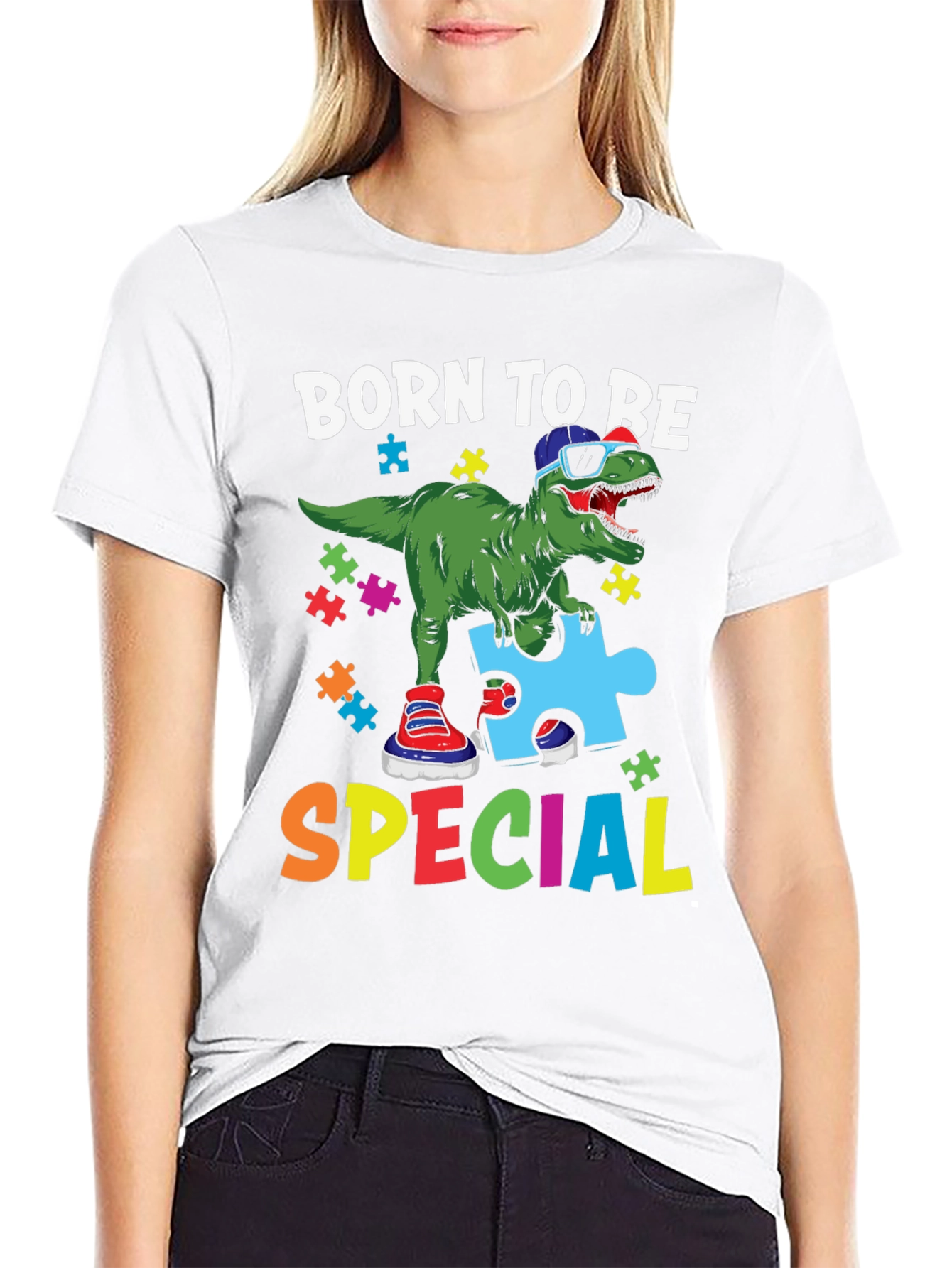 Born to Be Special Autism Dinosaur T-Shirt