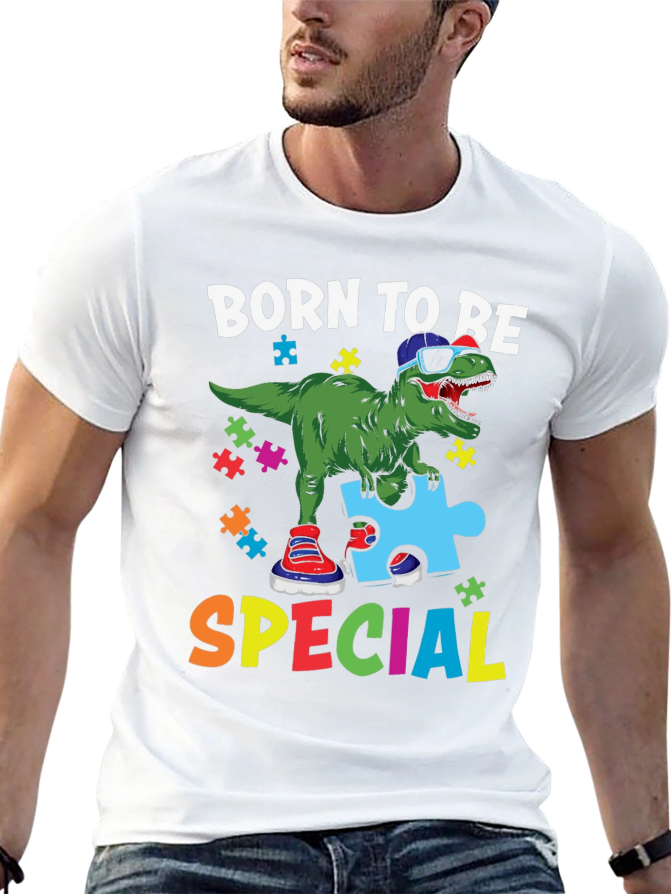 Born to Be Special Autism Dinosaur T-Shirt