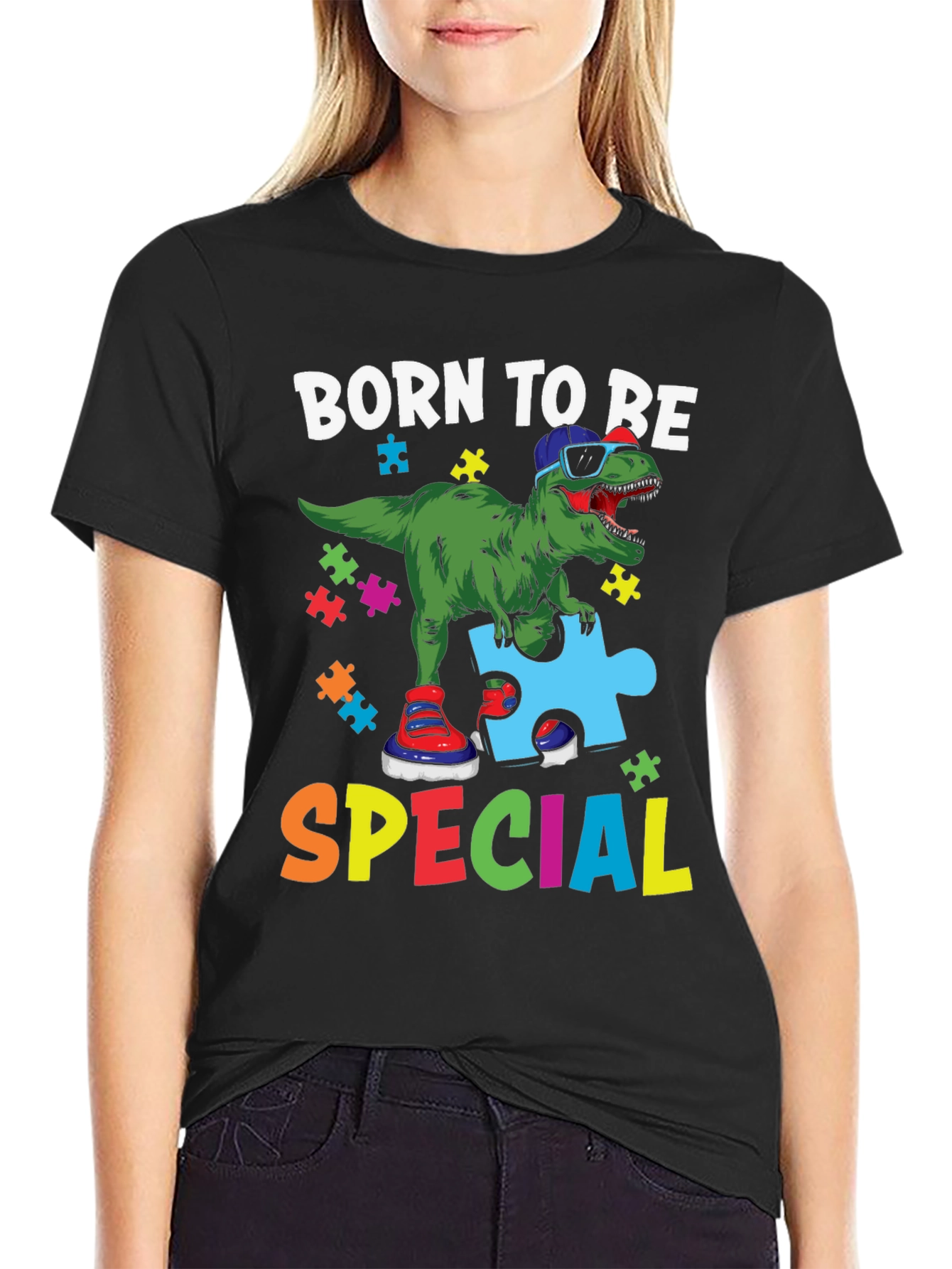 Born to Be Special Autism Dinosaur T-Shirt