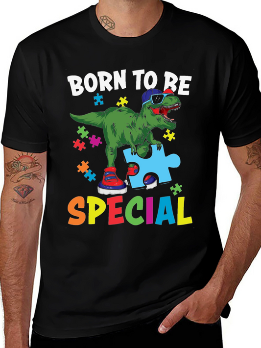 Born to Be Special Autism Dinosaur T-Shirt