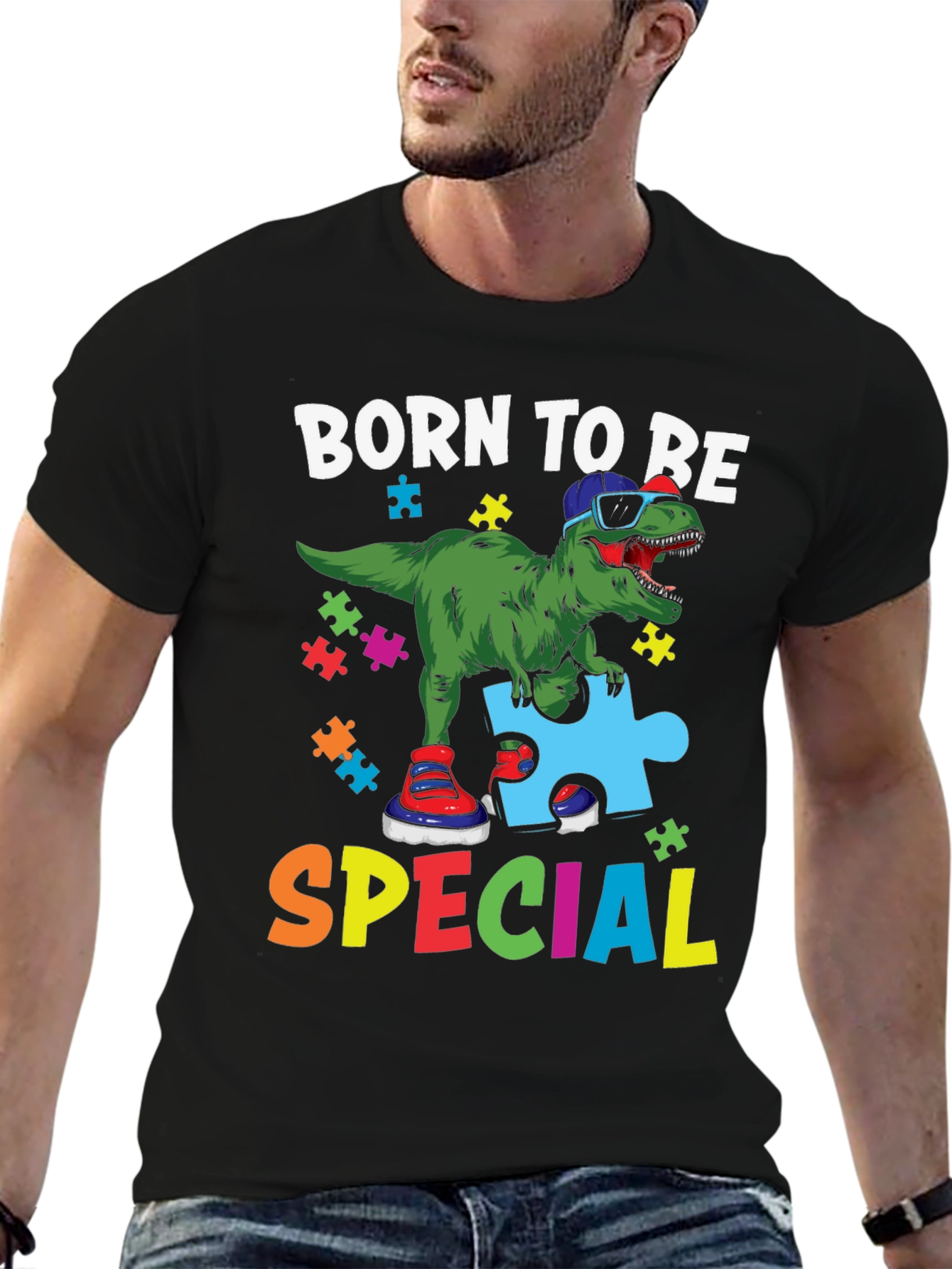 Born to Be Special Autism Dinosaur T-Shirt