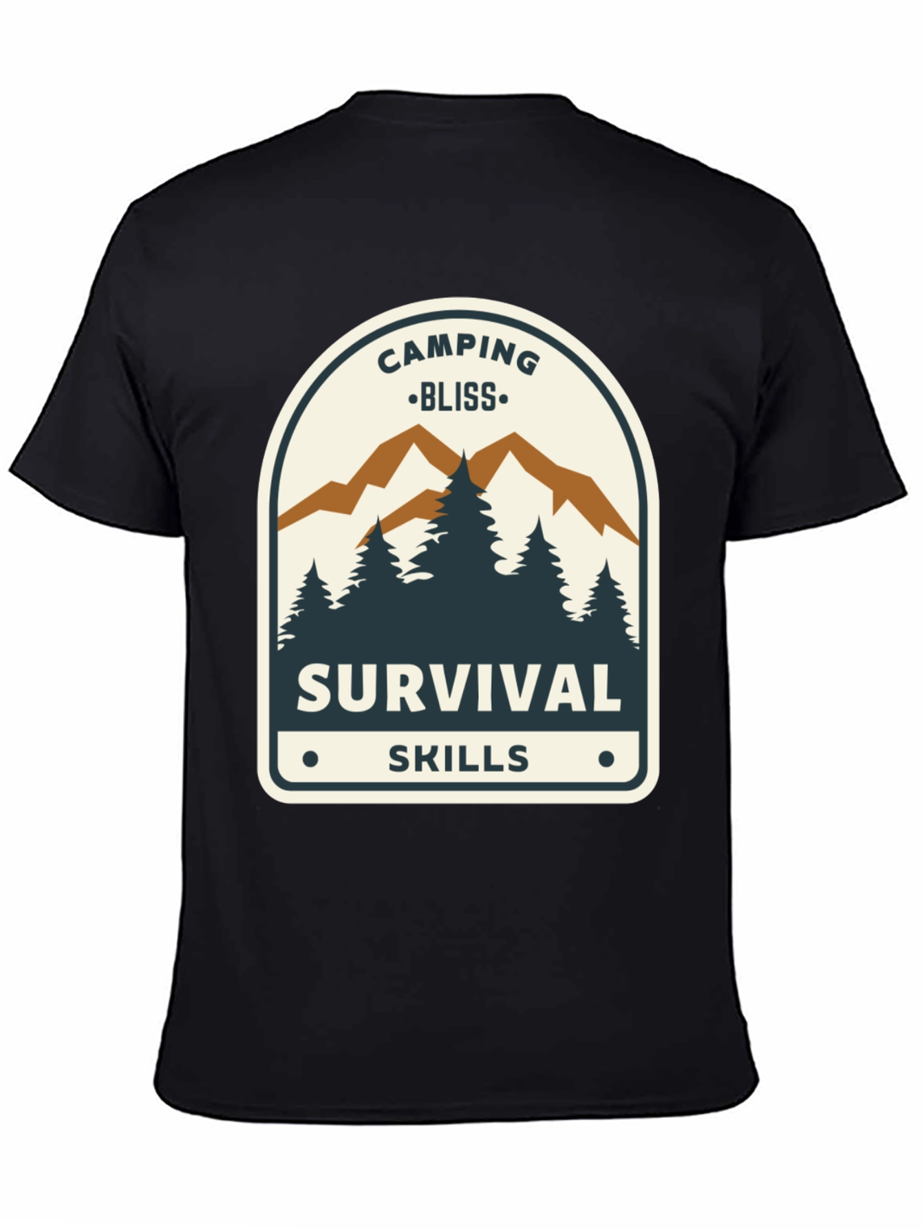 Camping Bliss Survival Skills Black T-Shirt