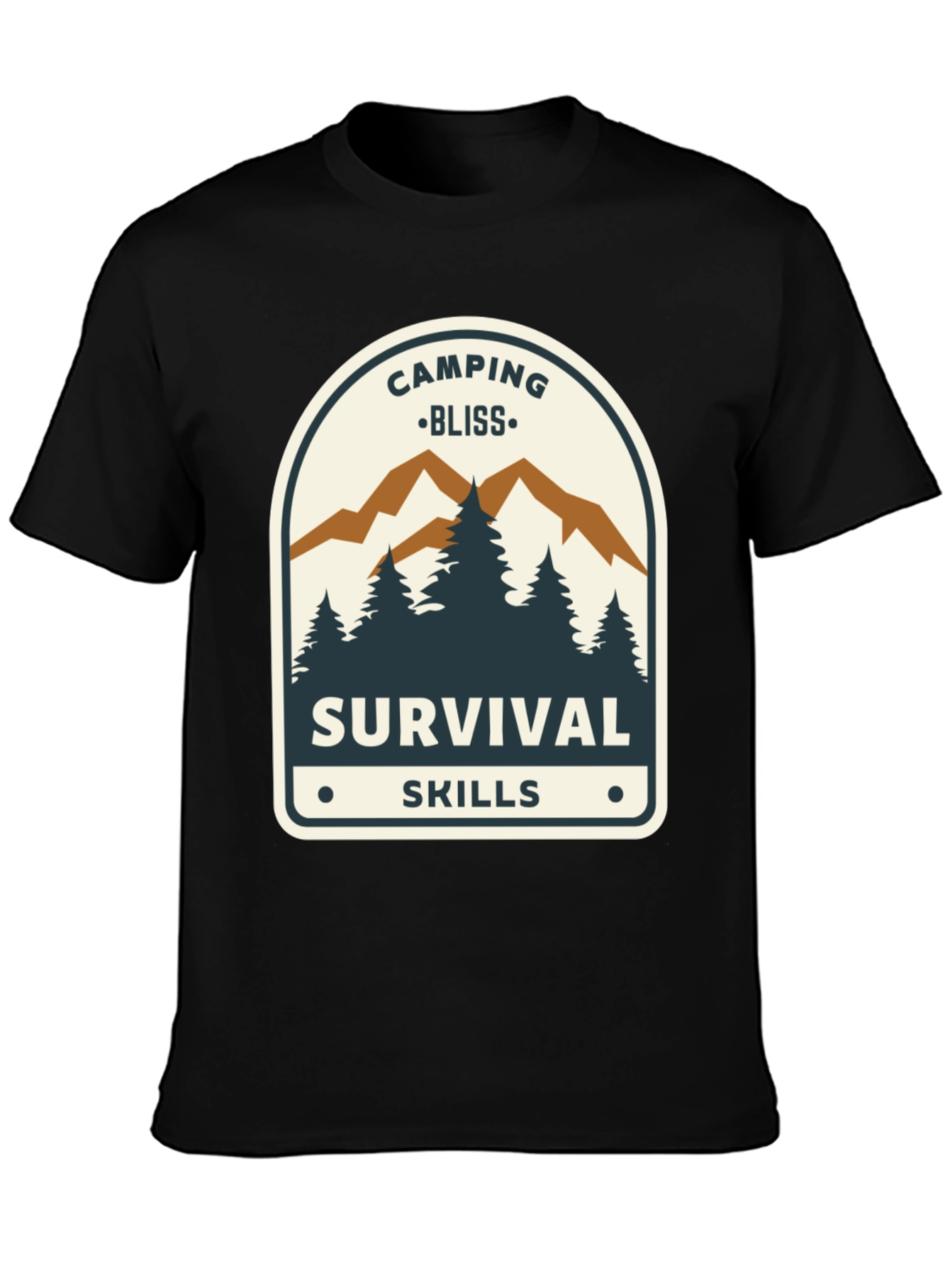 Camping Bliss Survival Skills Black T-Shirt