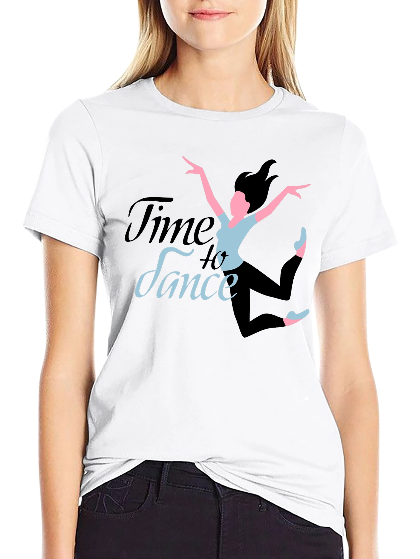 Time to Dance Black Graphic Tee - Dancer Design
