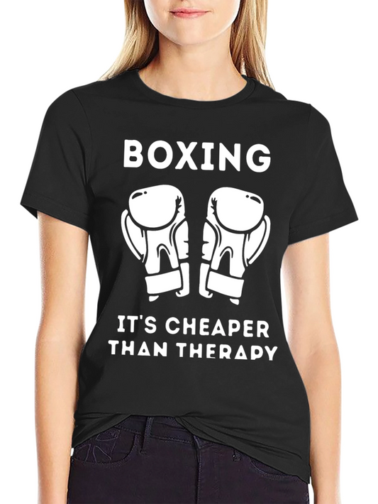 Boxing Cheaper Than Therapy Graphic Tee